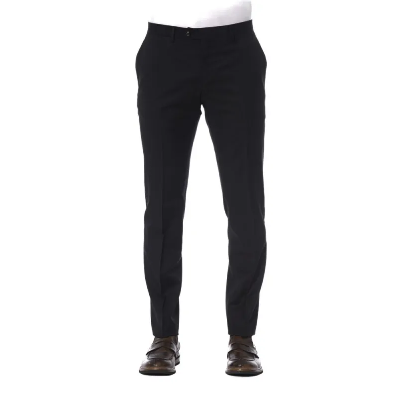 Black Virgin Wool Men Trouser sold by Louxly