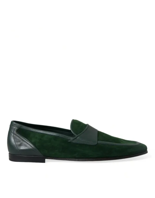 Emerald Velvet Leather Loafers for Men sold by Louxly