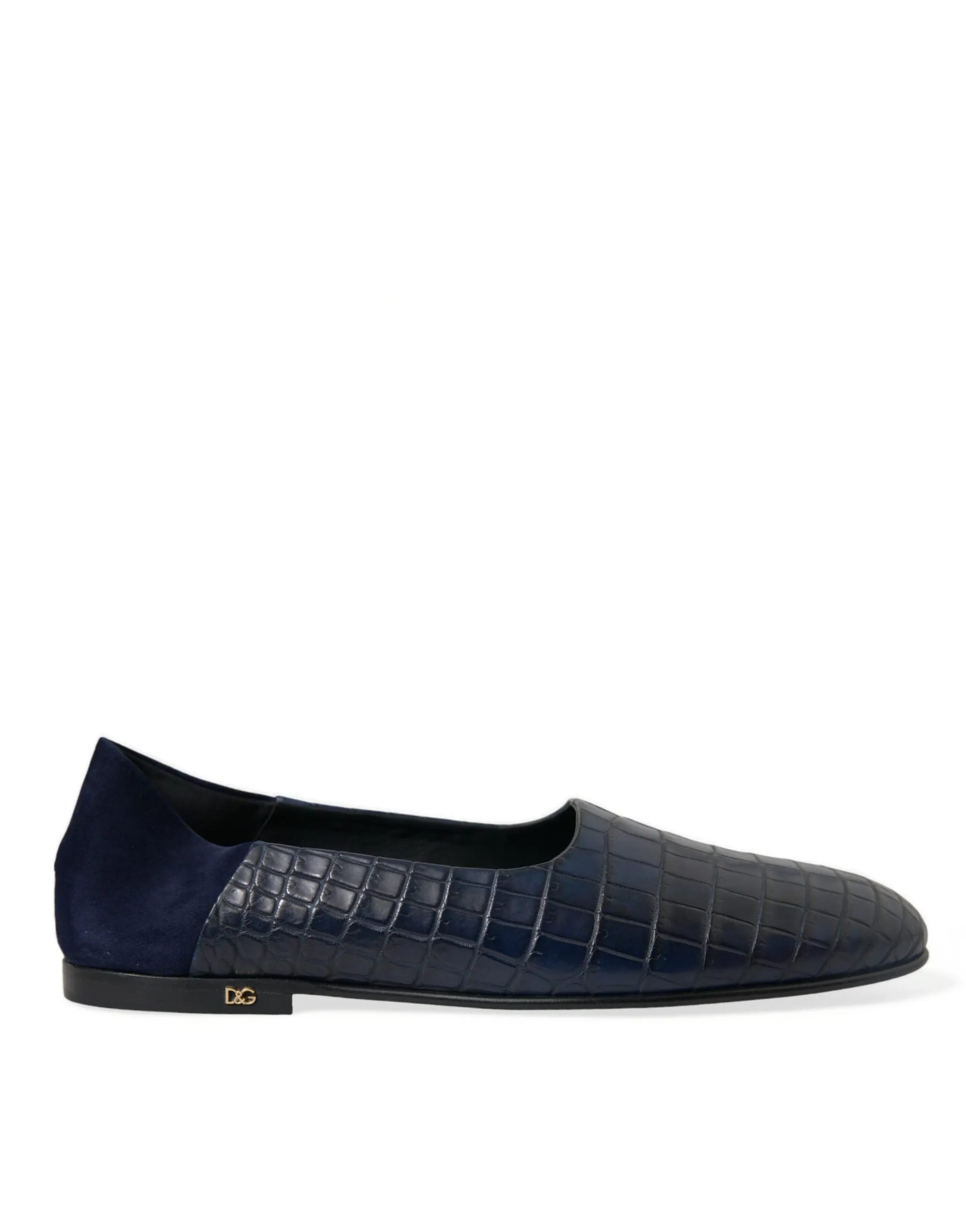 Elegant Blue Crocodile Leather Loafers sold by Louxly