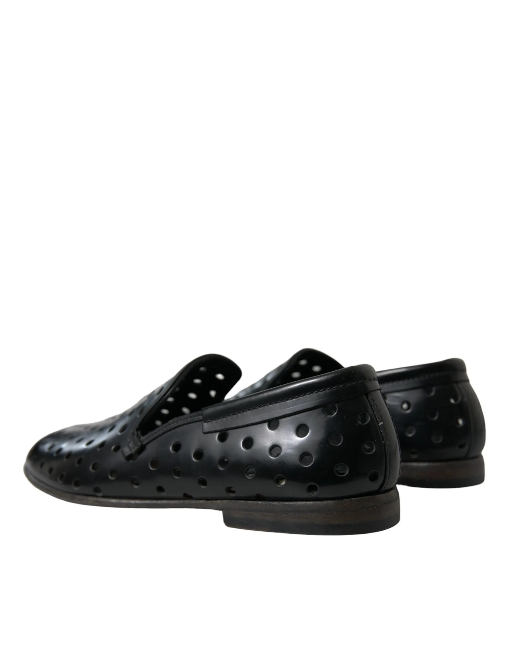 Elegant Black Leather Perforated Loafers sold by Louxly product image thumbnail 4