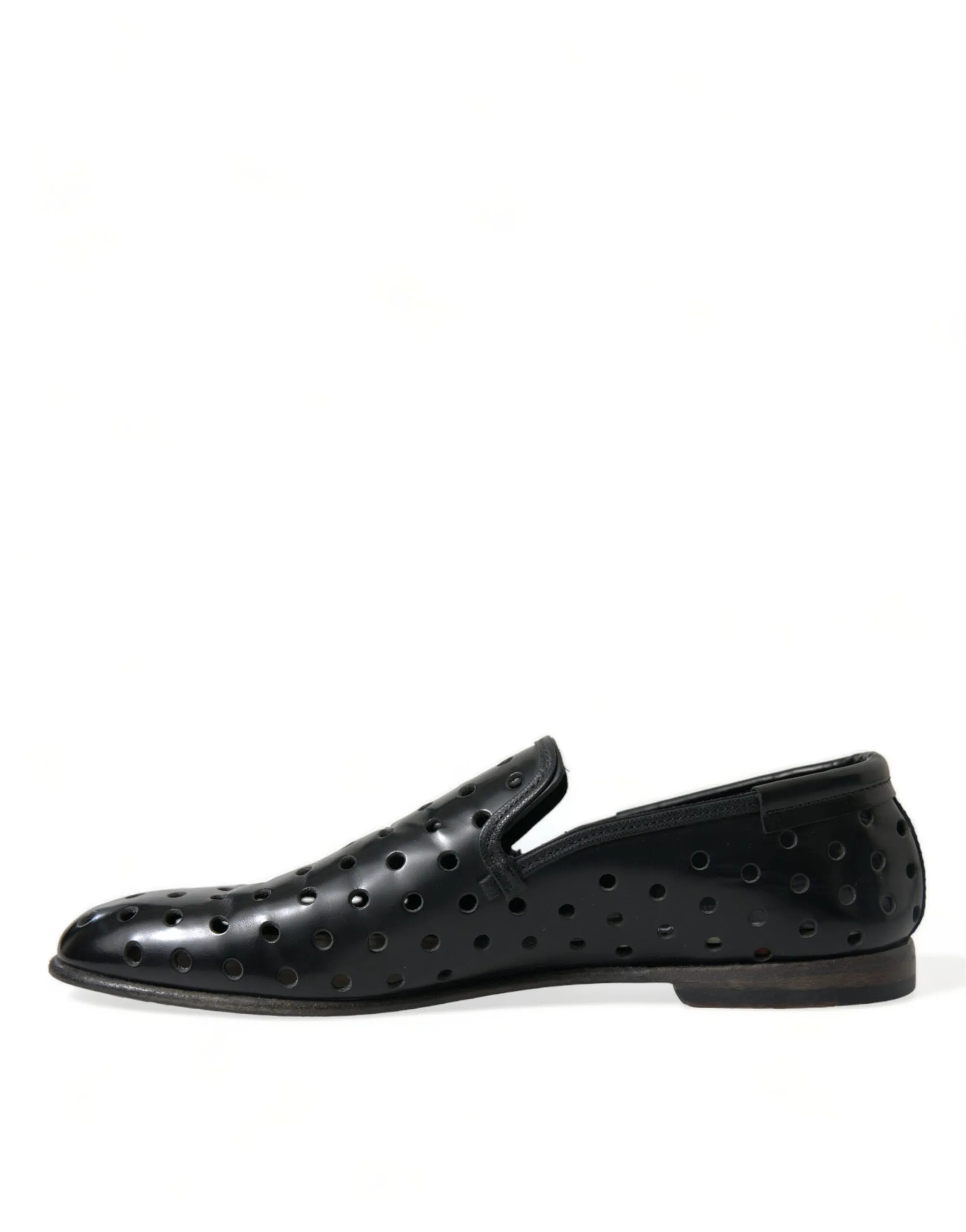 Elegant Black Leather Perforated Loafers sold by Louxly product image thumbnail 5