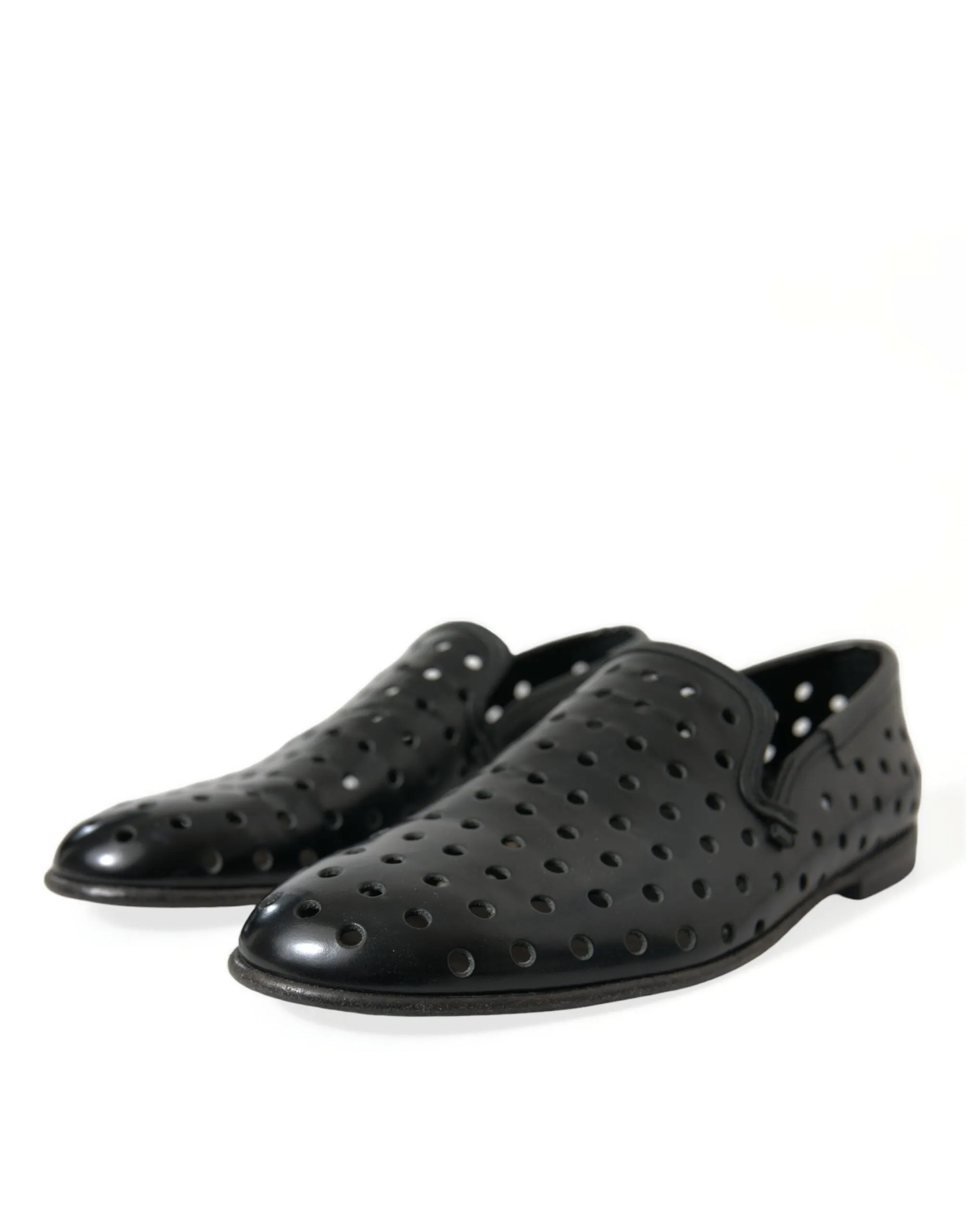 Elegant Black Leather Perforated Loafers sold by Louxly product image thumbnail 3