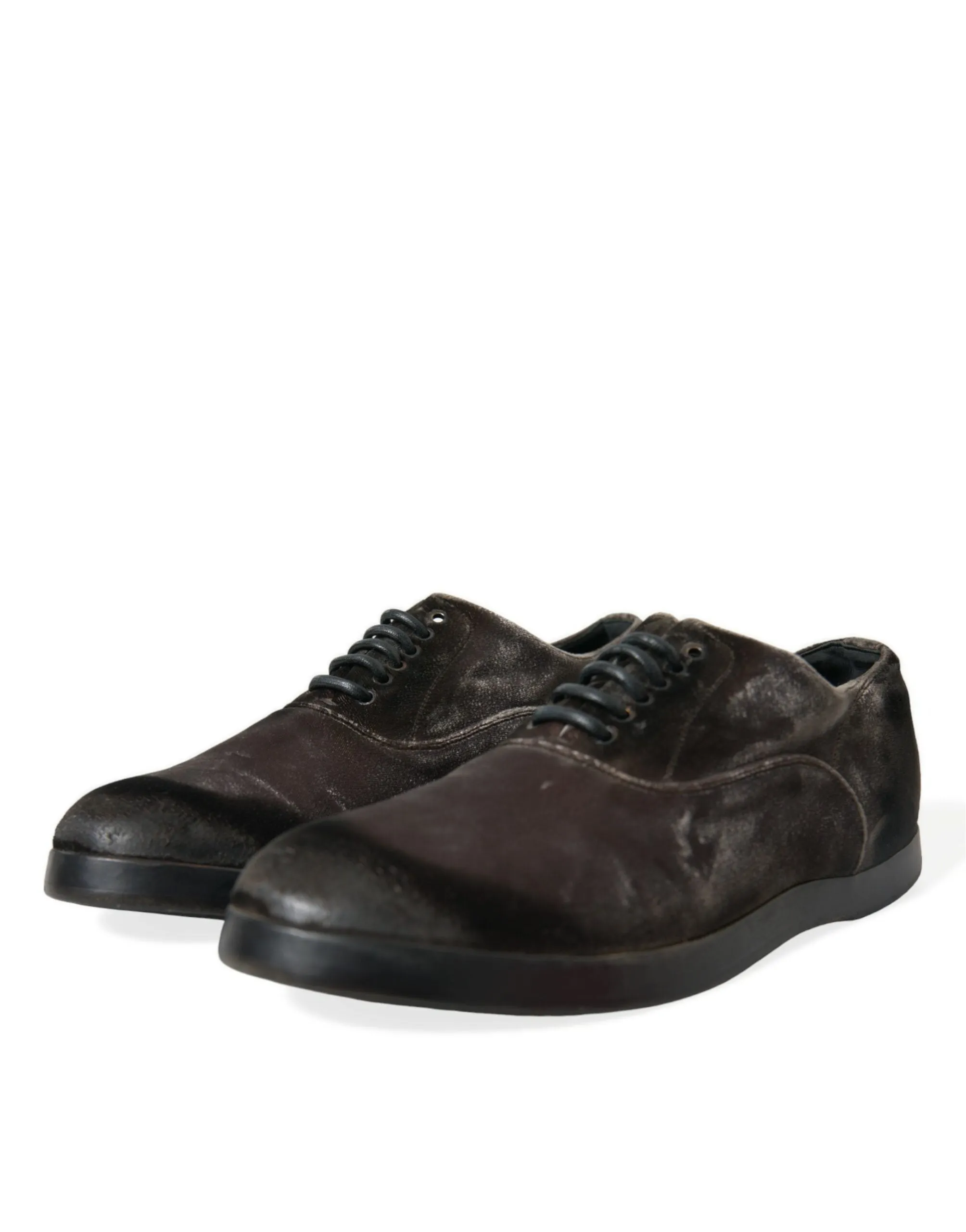 Elegant Brown Velvet Oxford Lace-up Shoes sold by Louxly product image thumbnail 3