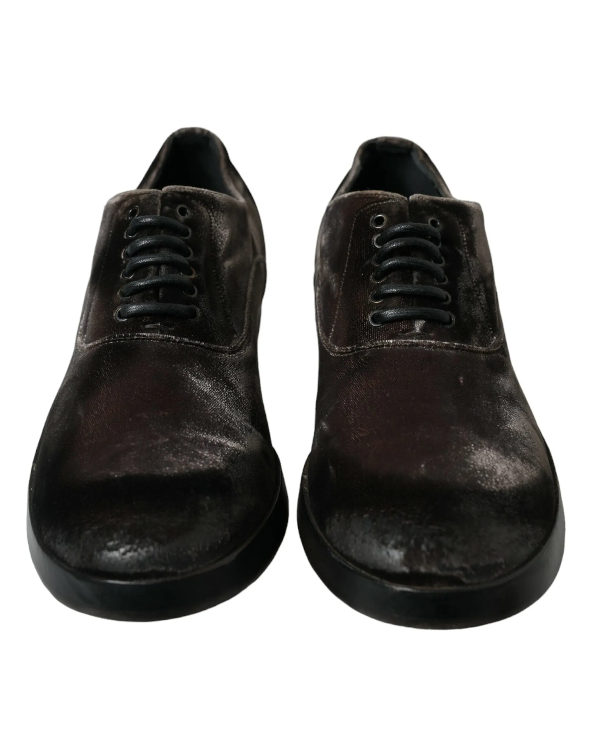 Elegant Brown Velvet Oxford Lace-up Shoes sold by Louxly product image thumbnail 2