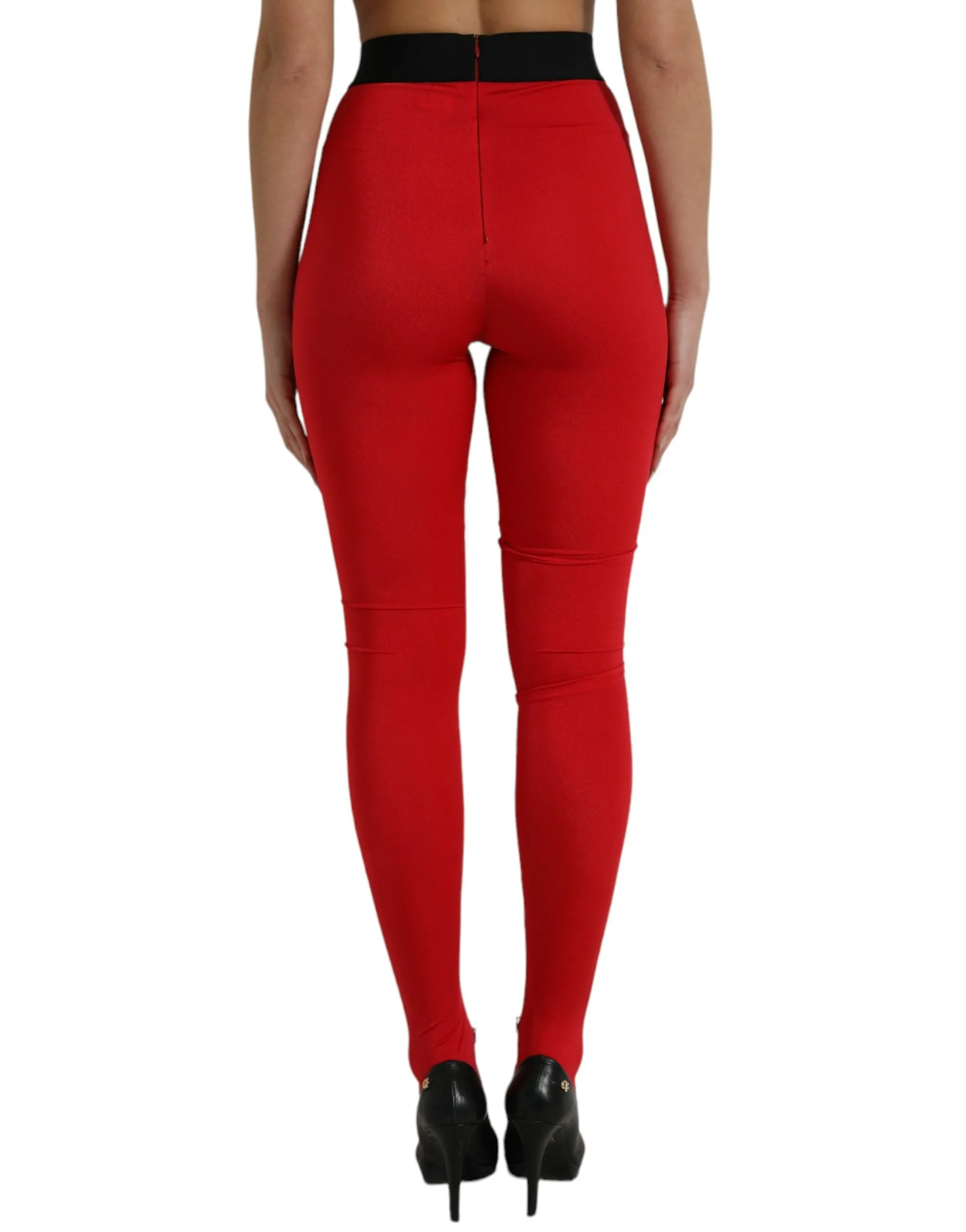 Elegant Red High Waist Leggings Pants sold by Louxly product image thumbnail 3