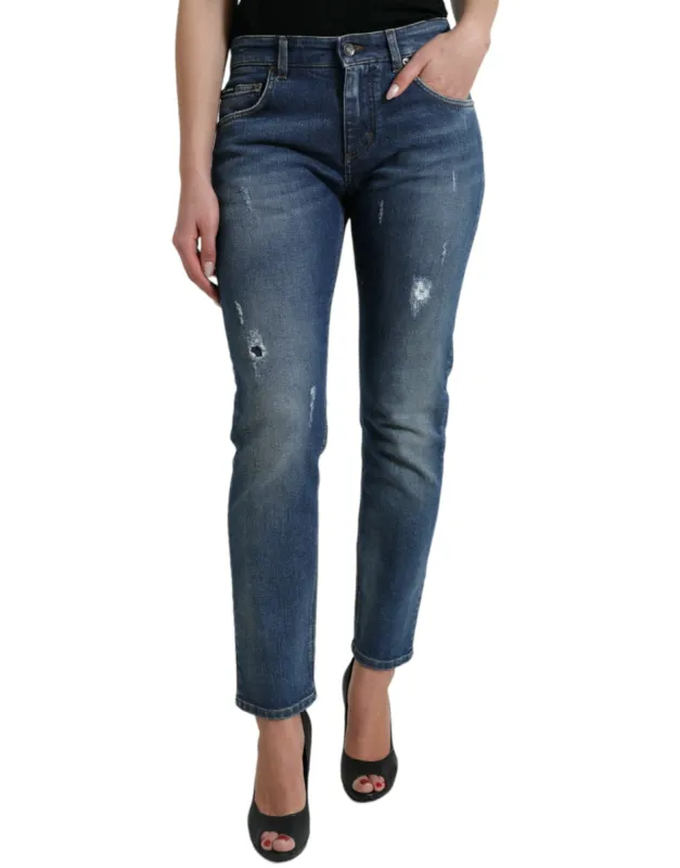 Chic Boyfriend Mid-Waist Stretch Jeans sold by Louxly