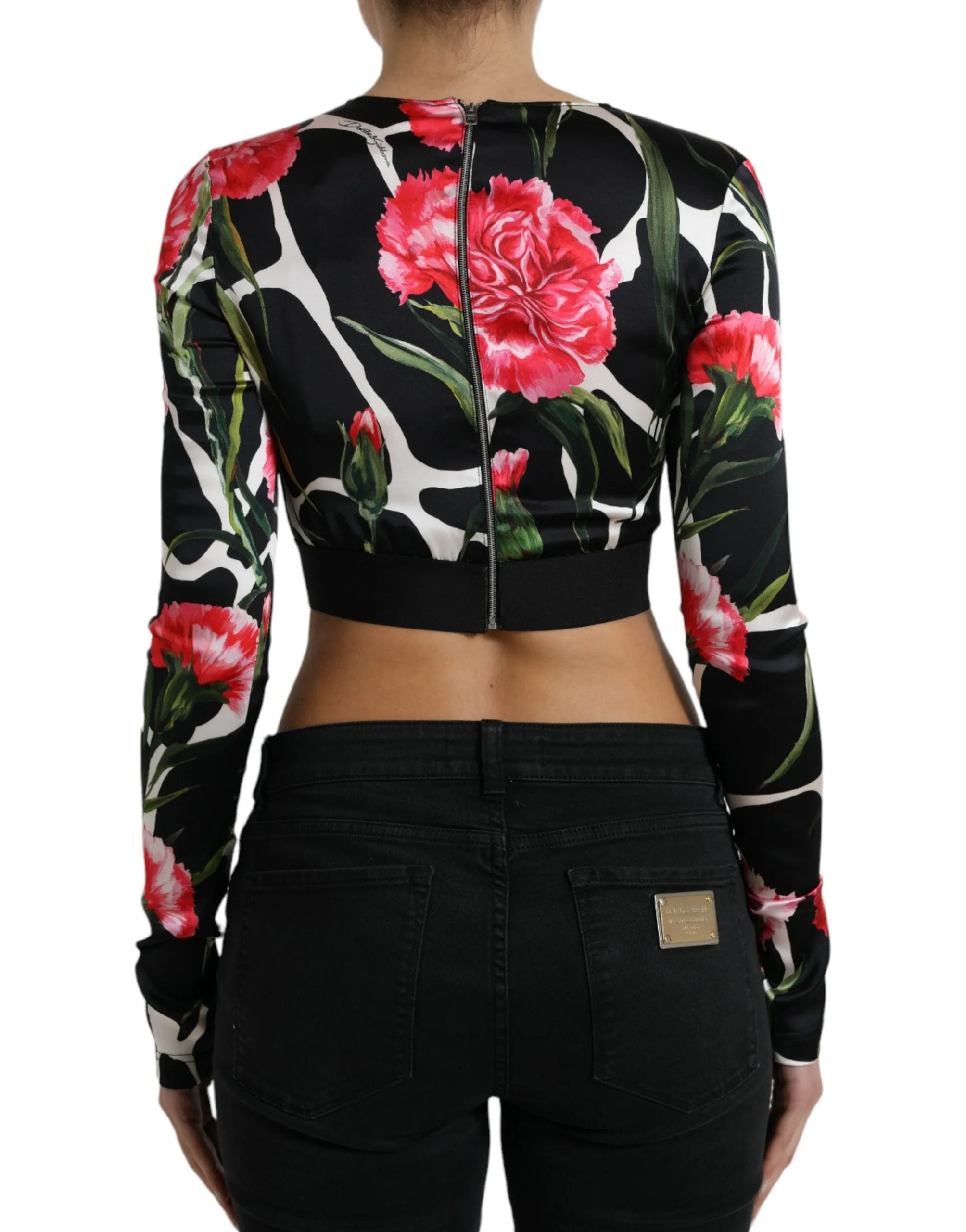 Elegant Floral Cropped Blouse Top sold by Louxly product image thumbnail 3