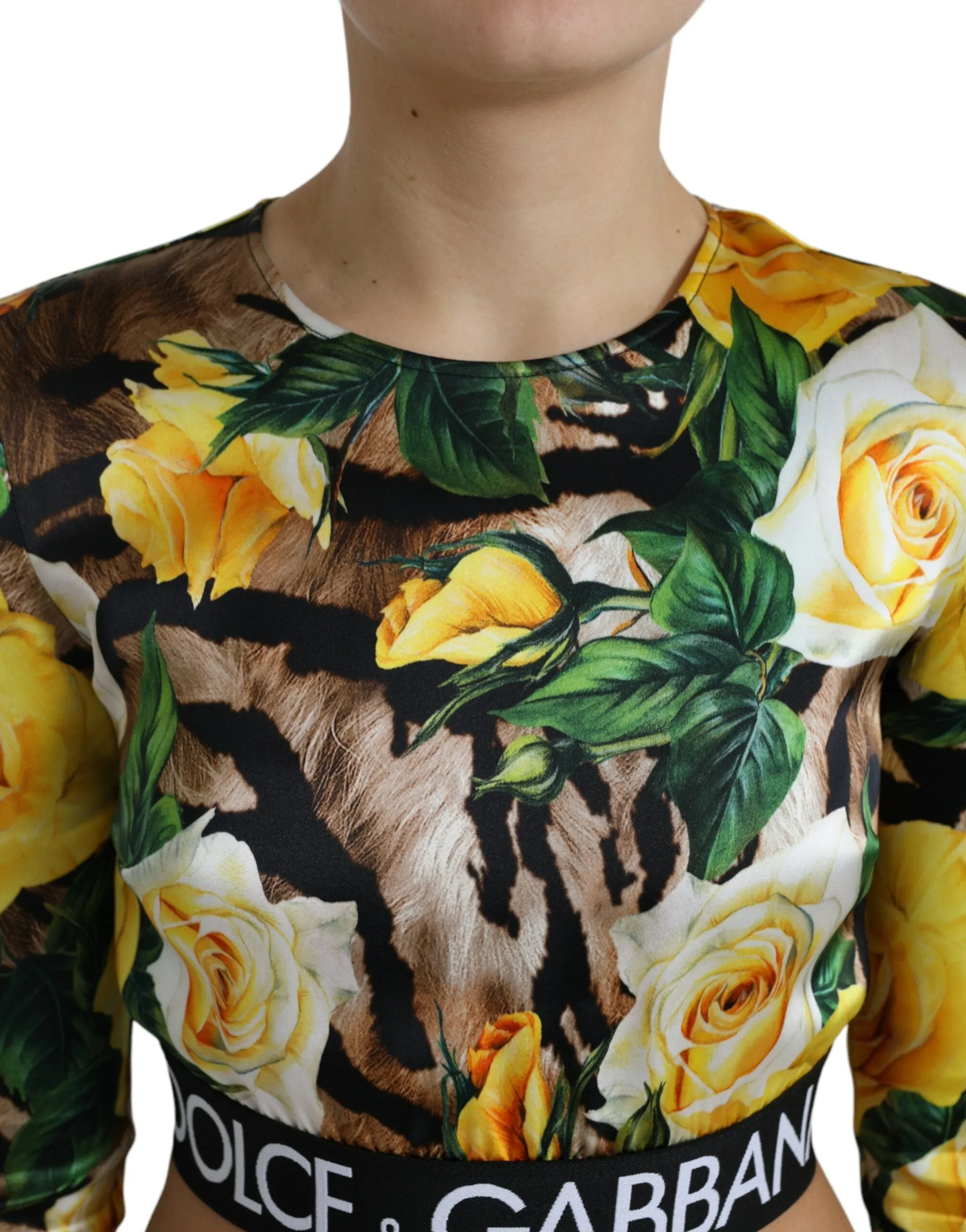 Elegant Floral Cropped Blouse Top sold by Louxly product image thumbnail 4