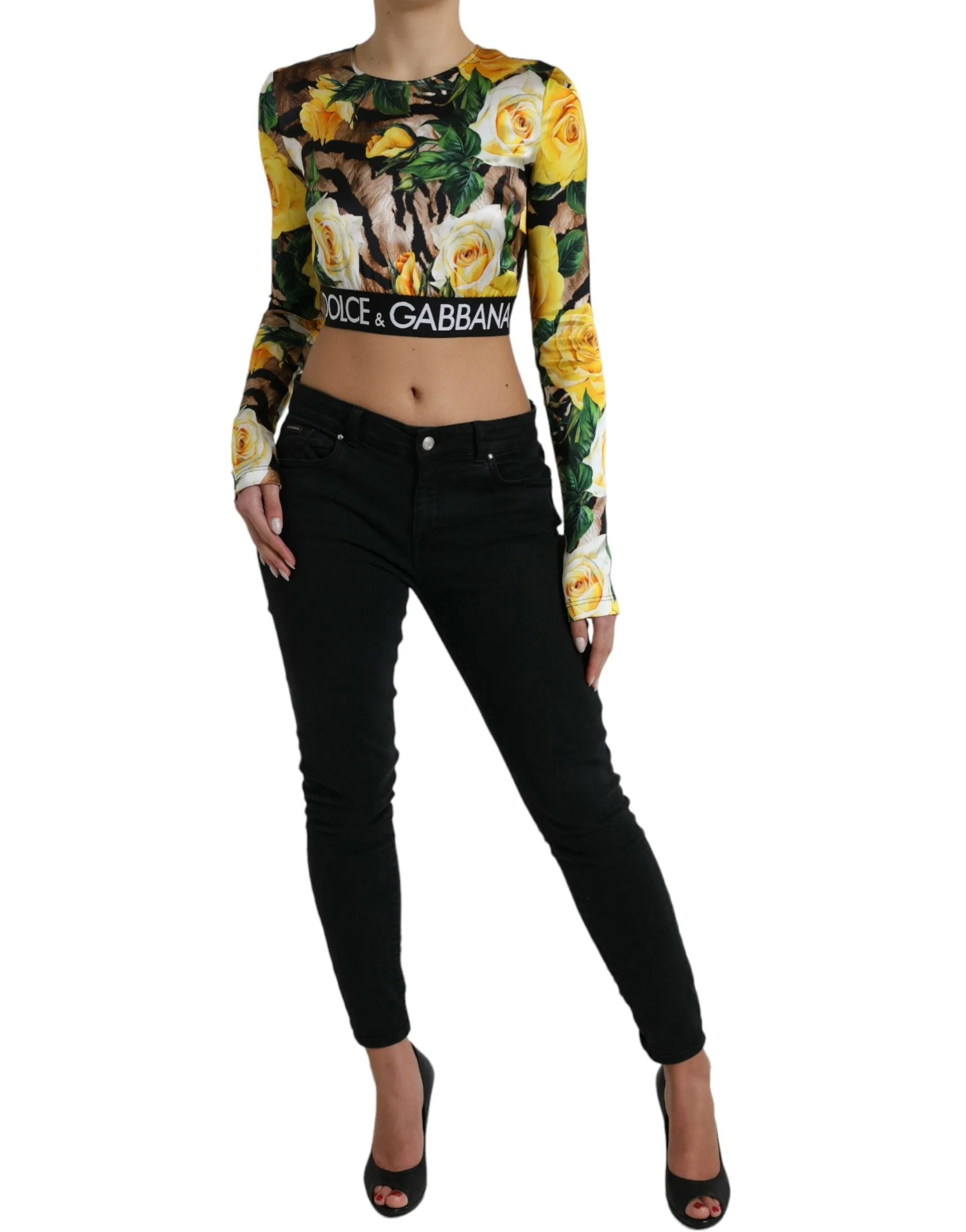 Elegant Floral Cropped Blouse Top sold by Louxly product image thumbnail 2