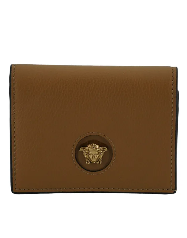 Elegant Compact Leather Wallet in Brown sold by Louxly