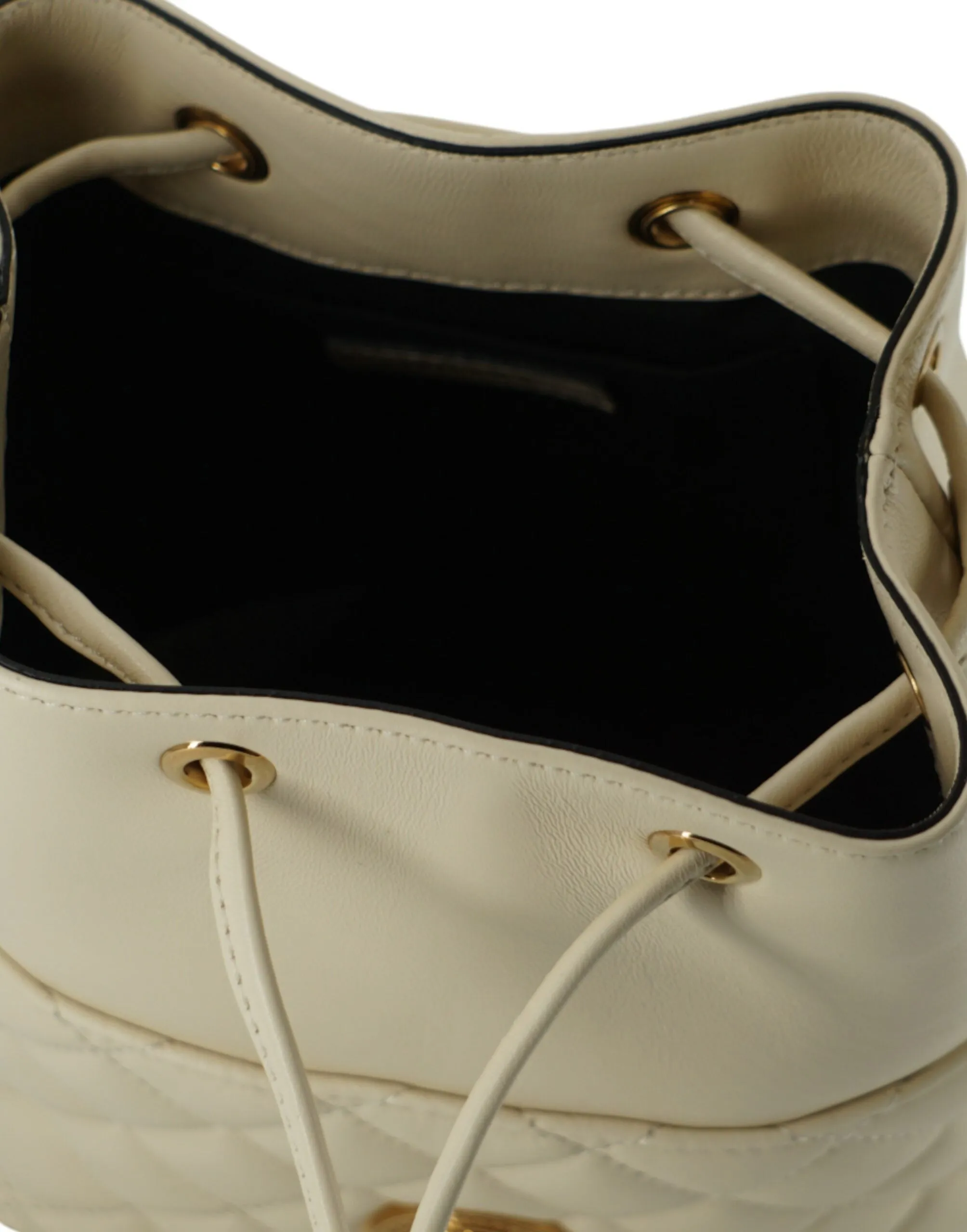 Elegant Small White Leather Bucket Shoulder Bag sold by Louxly product image thumbnail 5