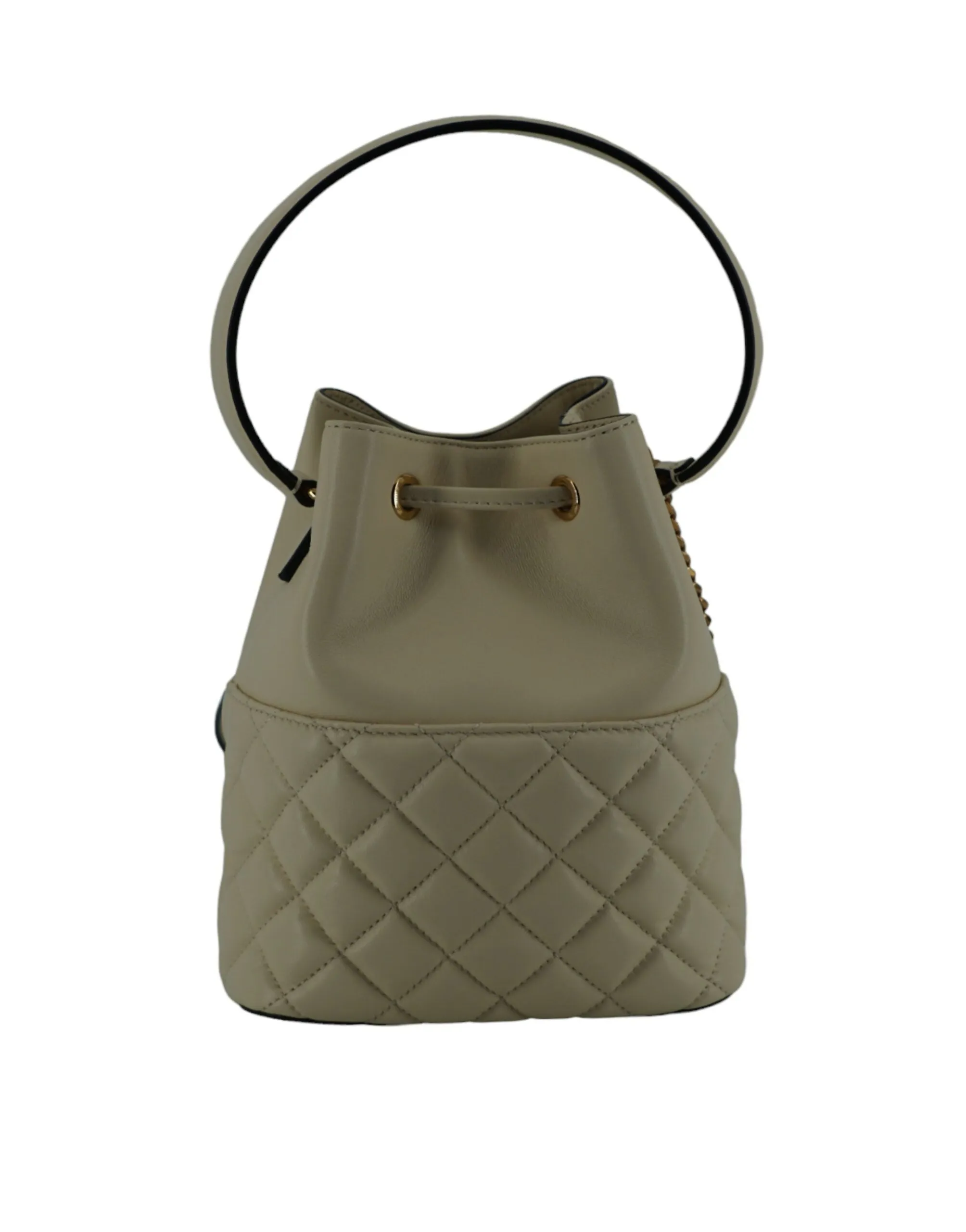 Elegant Small White Leather Bucket Shoulder Bag sold by Louxly product image thumbnail 2