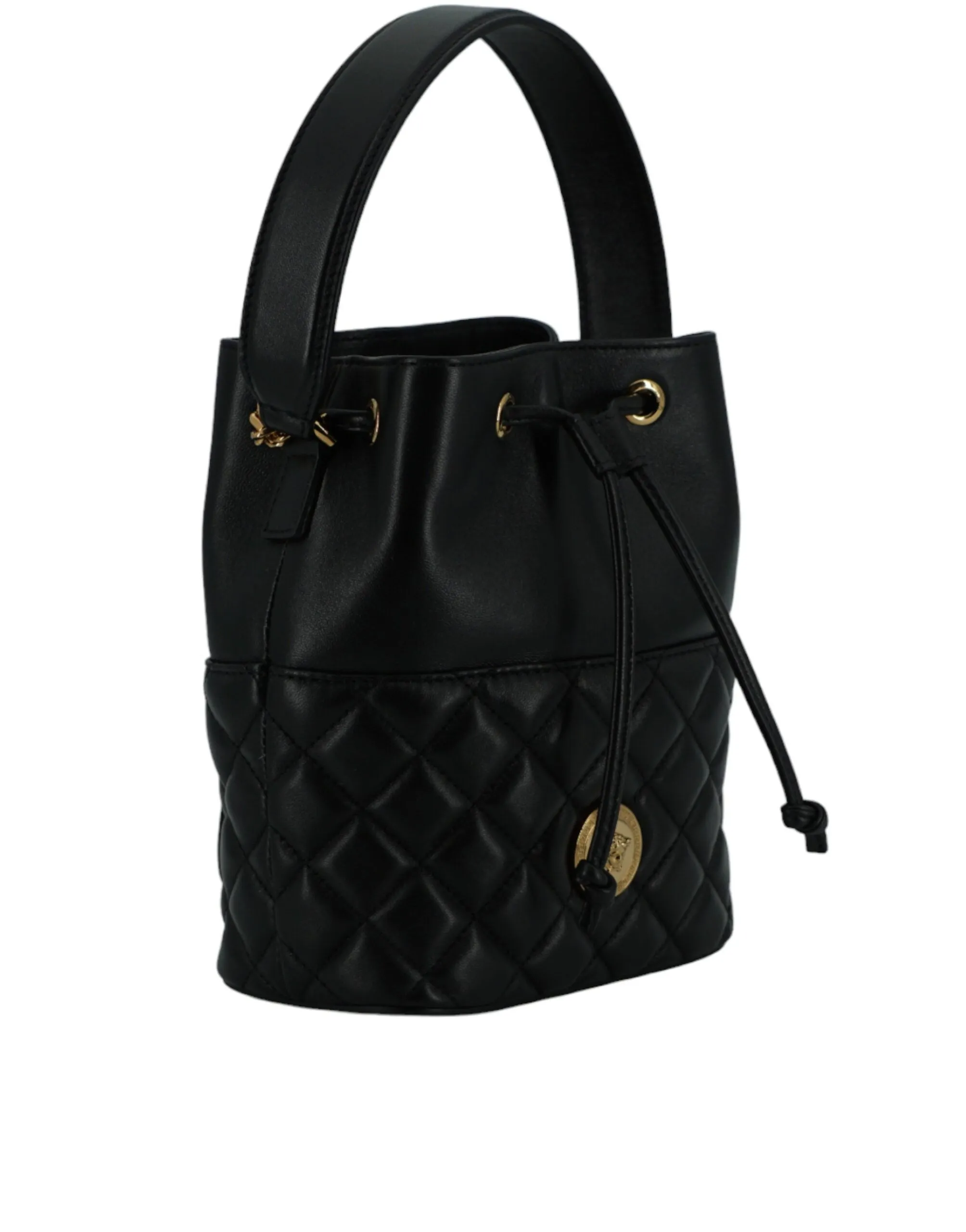 Elegant Black Leather Bucket Shoulder Bag sold by Louxly product image thumbnail 3