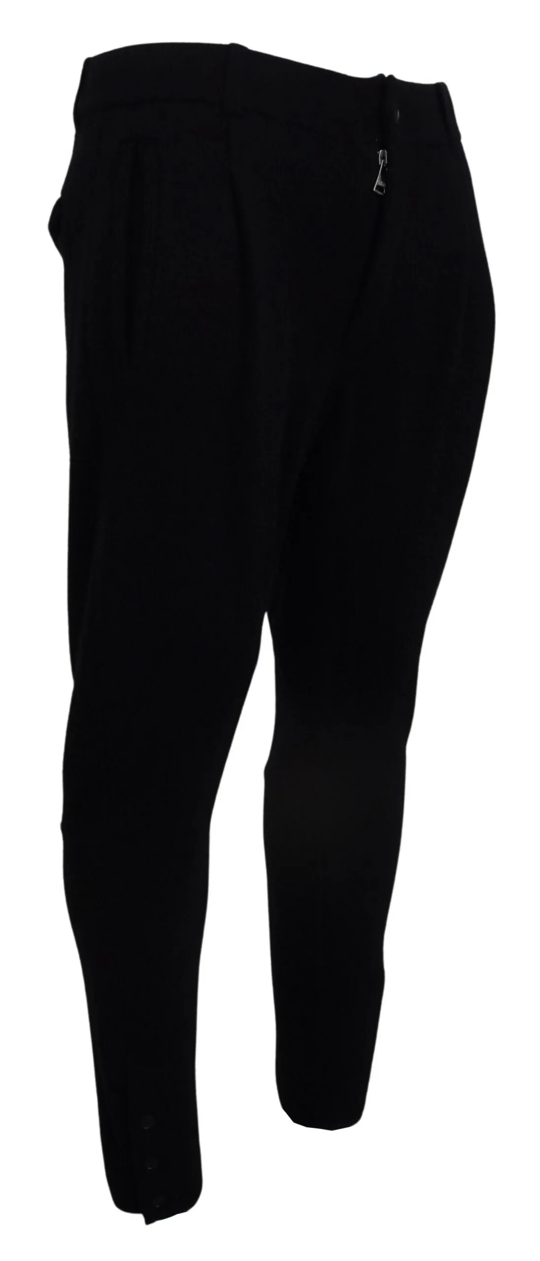 Elegant Black Tapered Wool Trousers sold by Louxly product image thumbnail 2