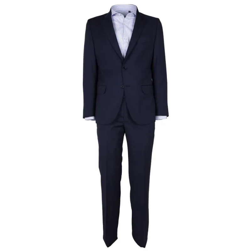 Blue Virgin Wool Mens Suit sold by Louxly