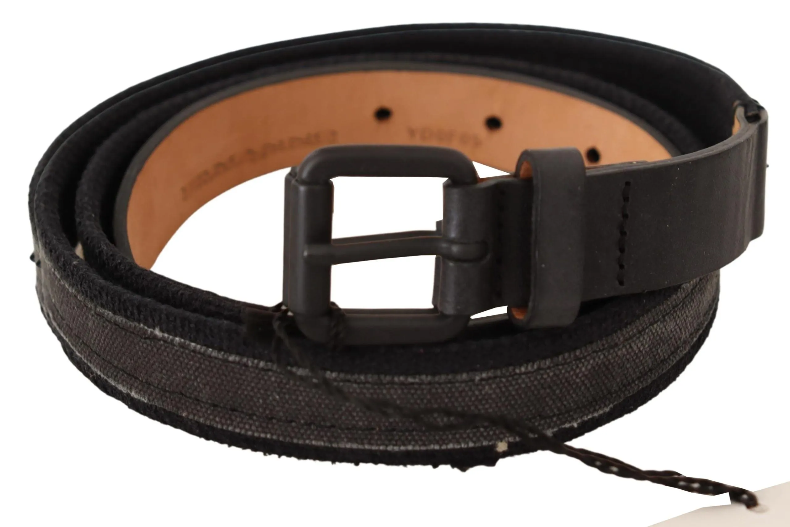 Classic Black Leather Belt with Buckle Fastening sold by Louxly