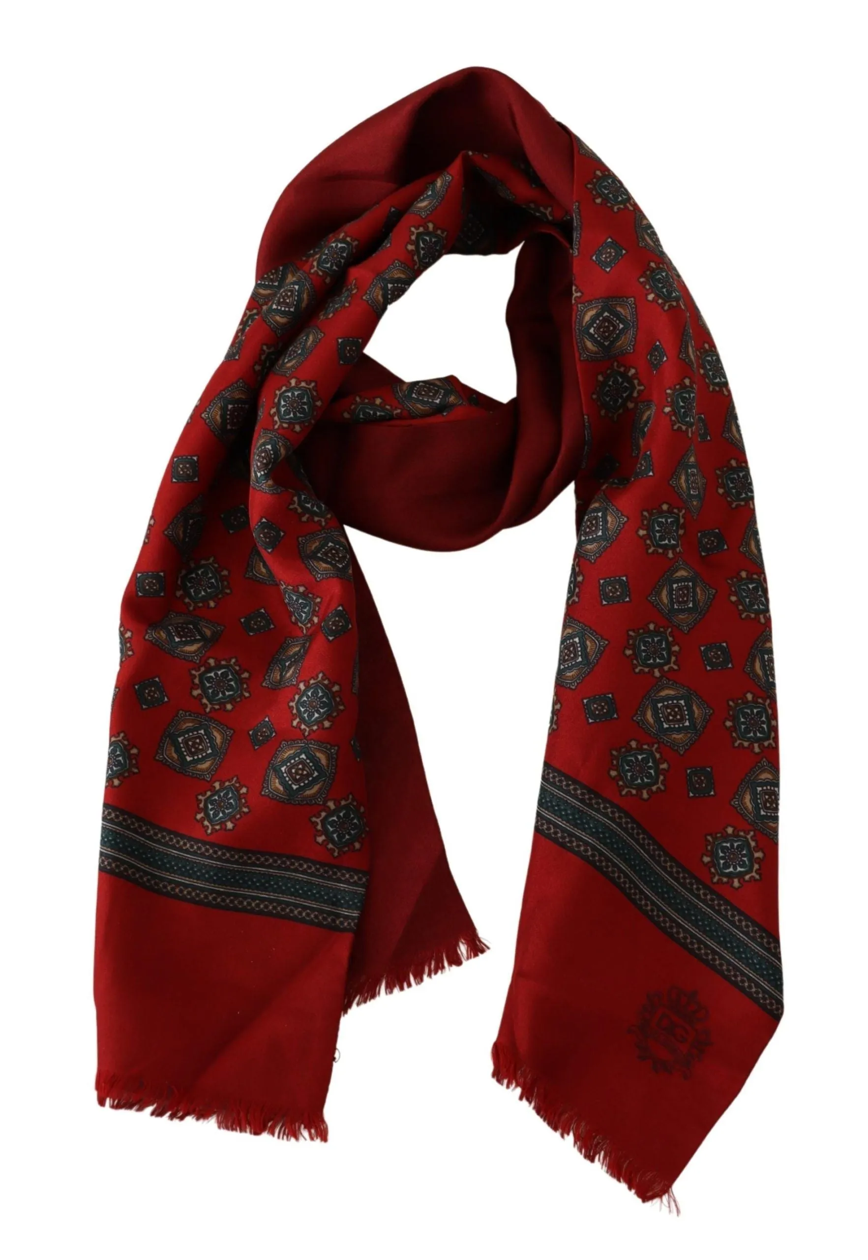 Elegant Red Silk Scarf sold by Louxly product image thumbnail 3