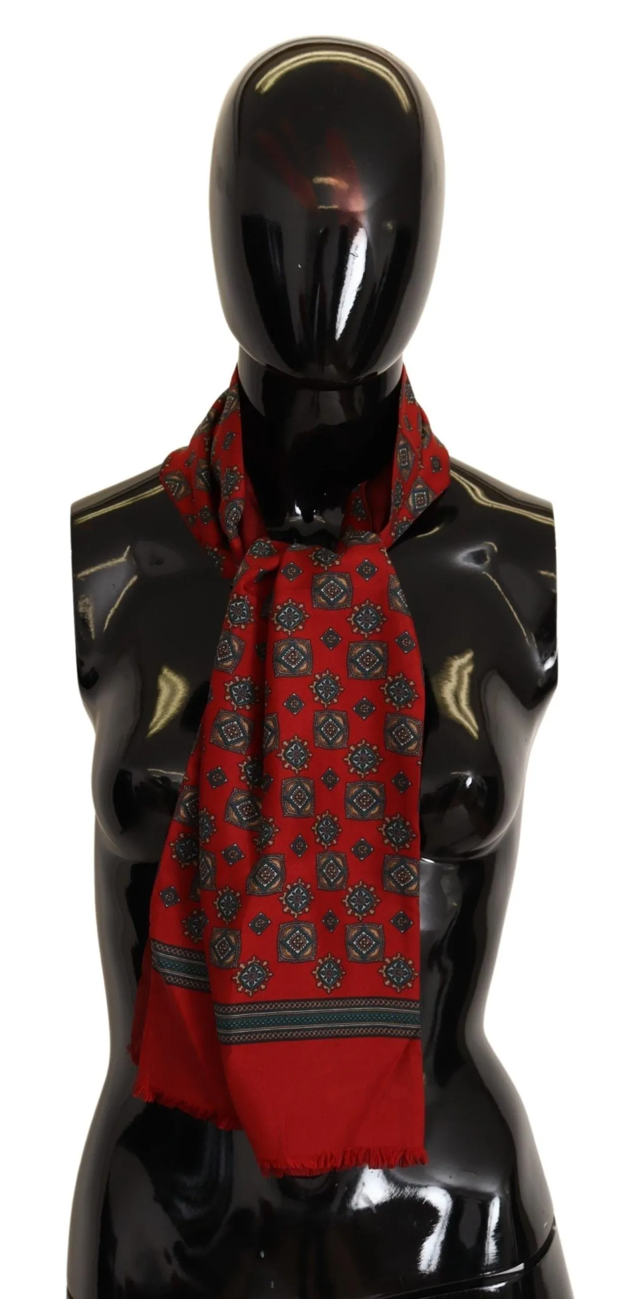 Elegant Red Silk Scarf sold by Louxly