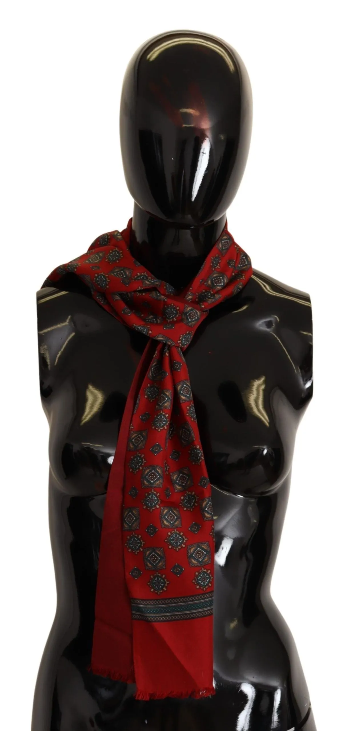 Elegant Red Silk Scarf sold by Louxly product image thumbnail 2