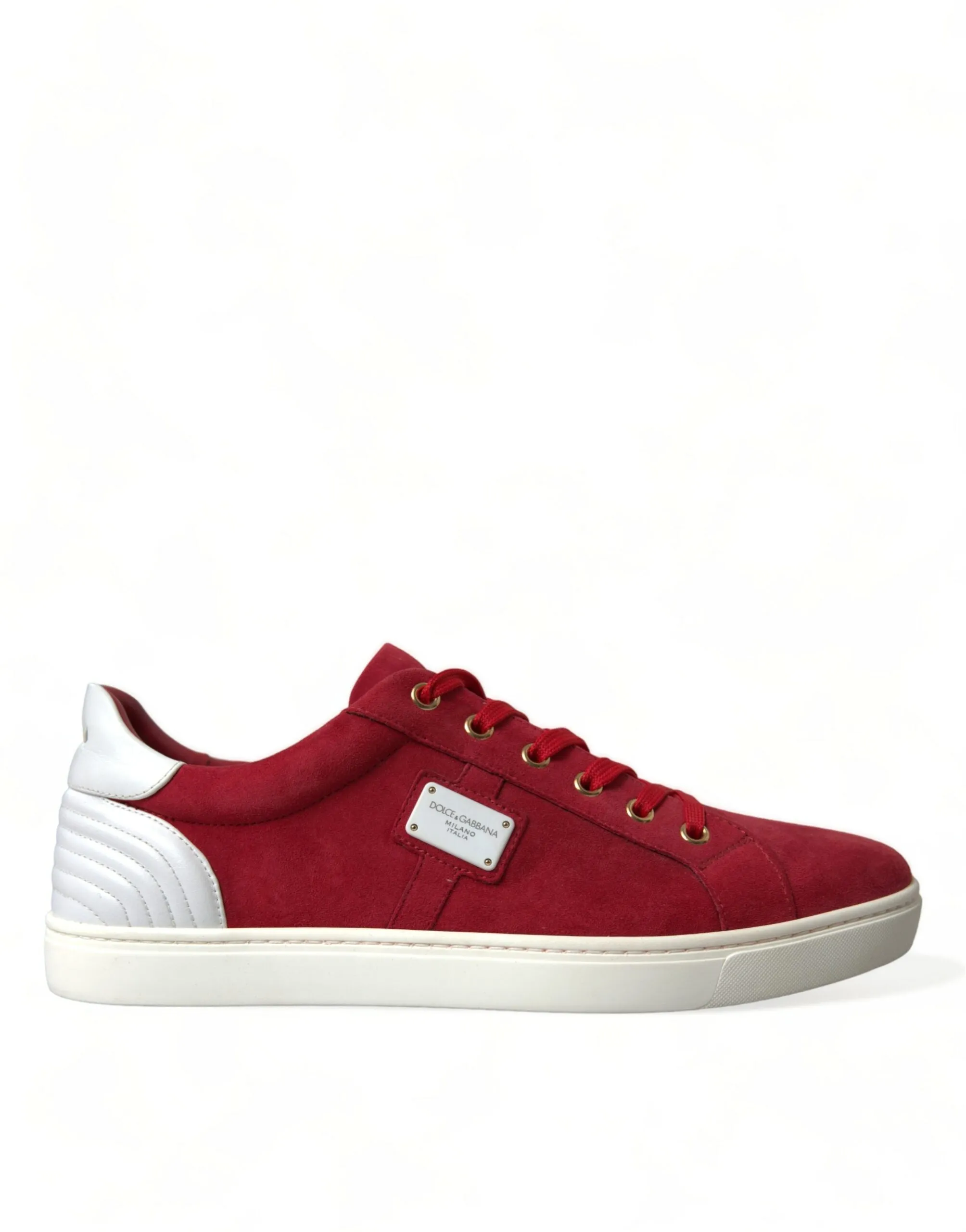 Elegant Red & White Low Top Sneakers sold by Louxly