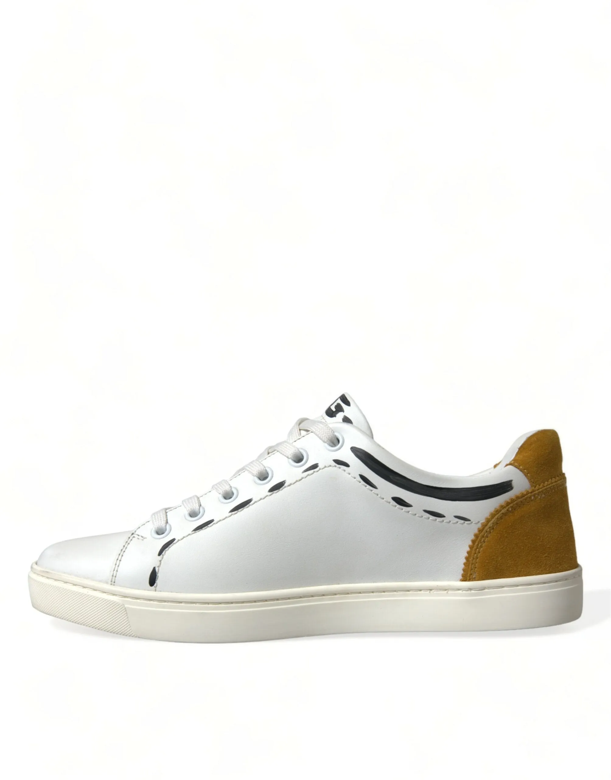 Sleek White Low Top Leather Sneakers sold by Louxly product image thumbnail 5