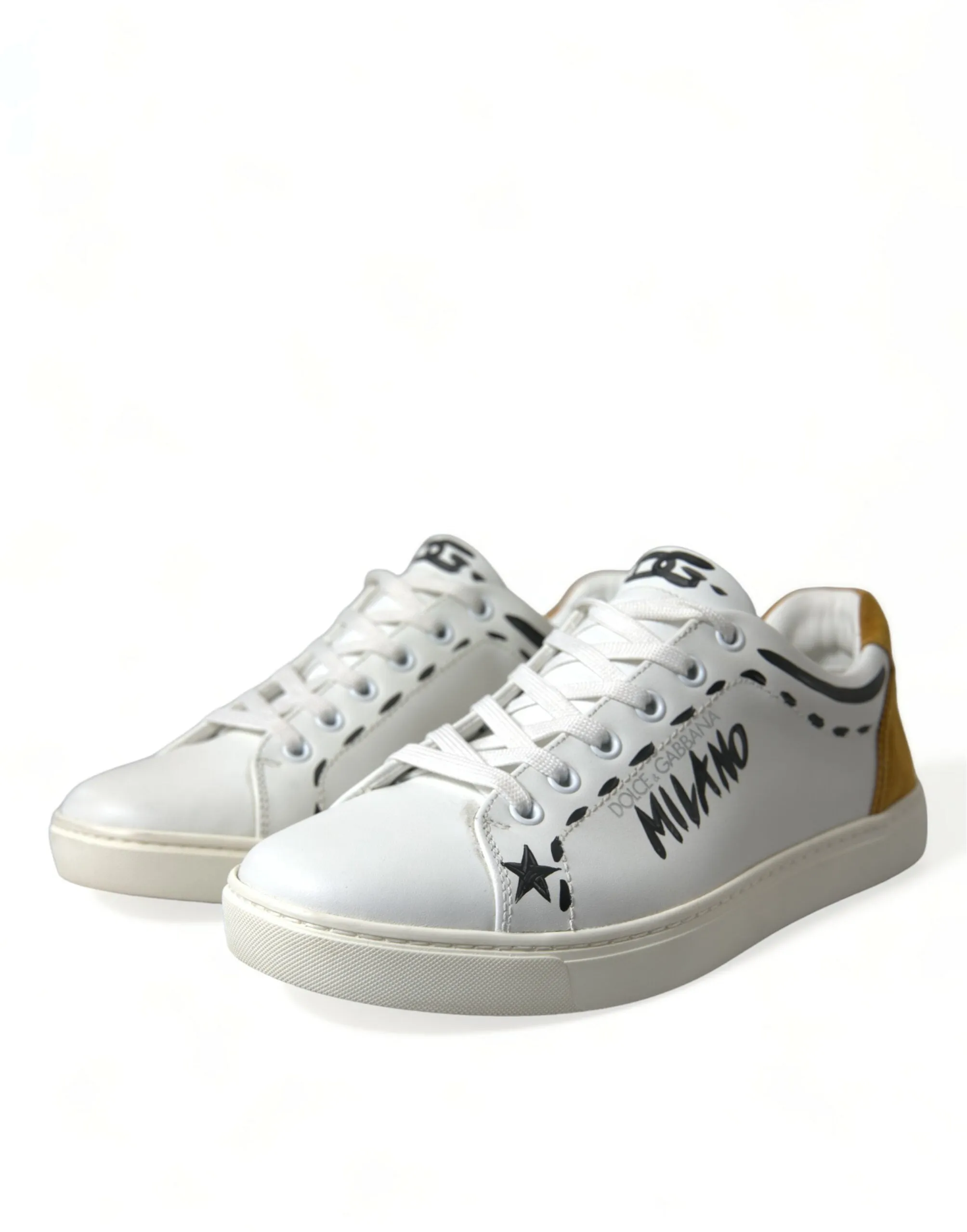Sleek White Low Top Leather Sneakers sold by Louxly product image thumbnail 3