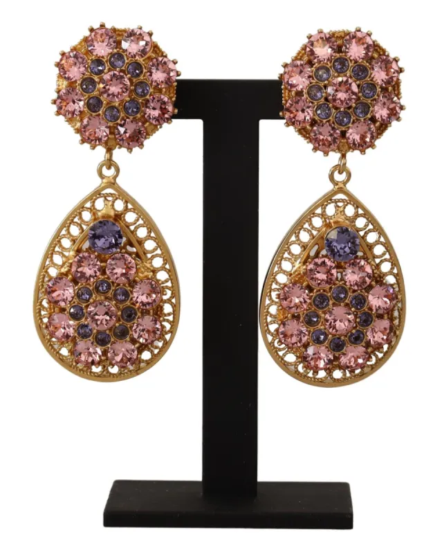 Baroque Multicolor Crystal Dangle Earrings sold by Louxly