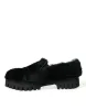 Elegant Black Fur Slip On Loafers for Men sold by Louxly
