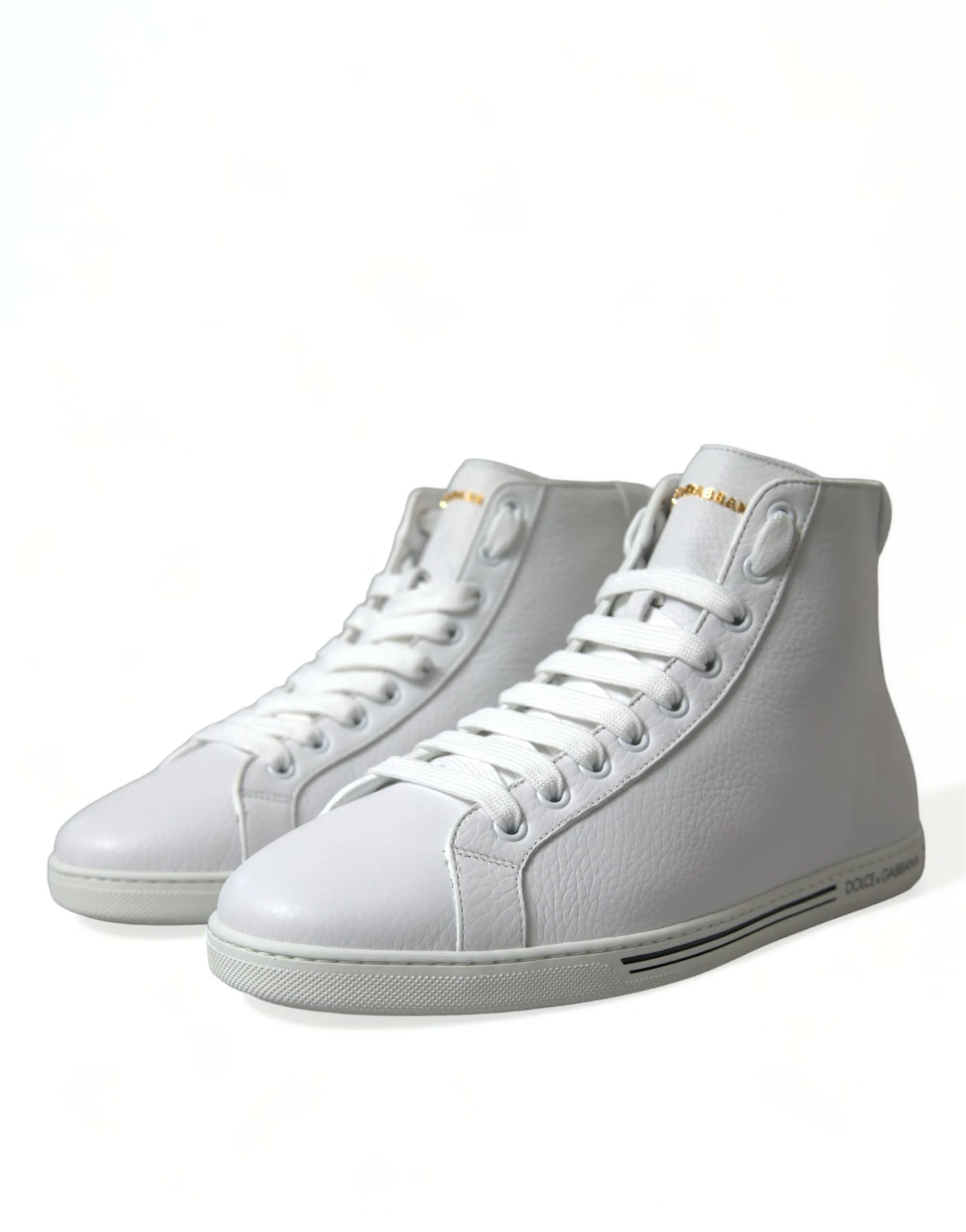 Elegant White Leather High Top Sneakers sold by Louxly product image thumbnail 3