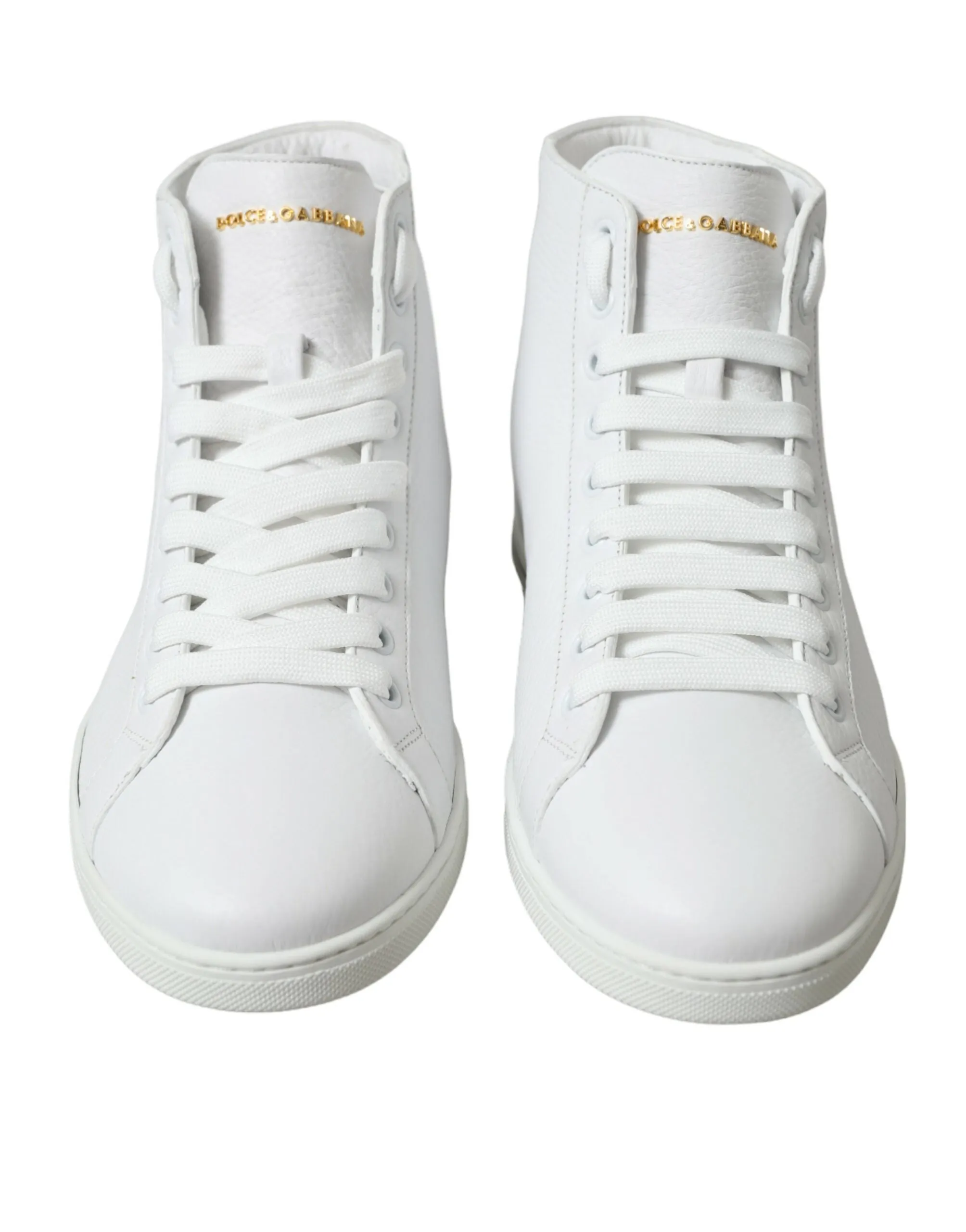 Elegant White Leather High Top Sneakers sold by Louxly product image thumbnail 2