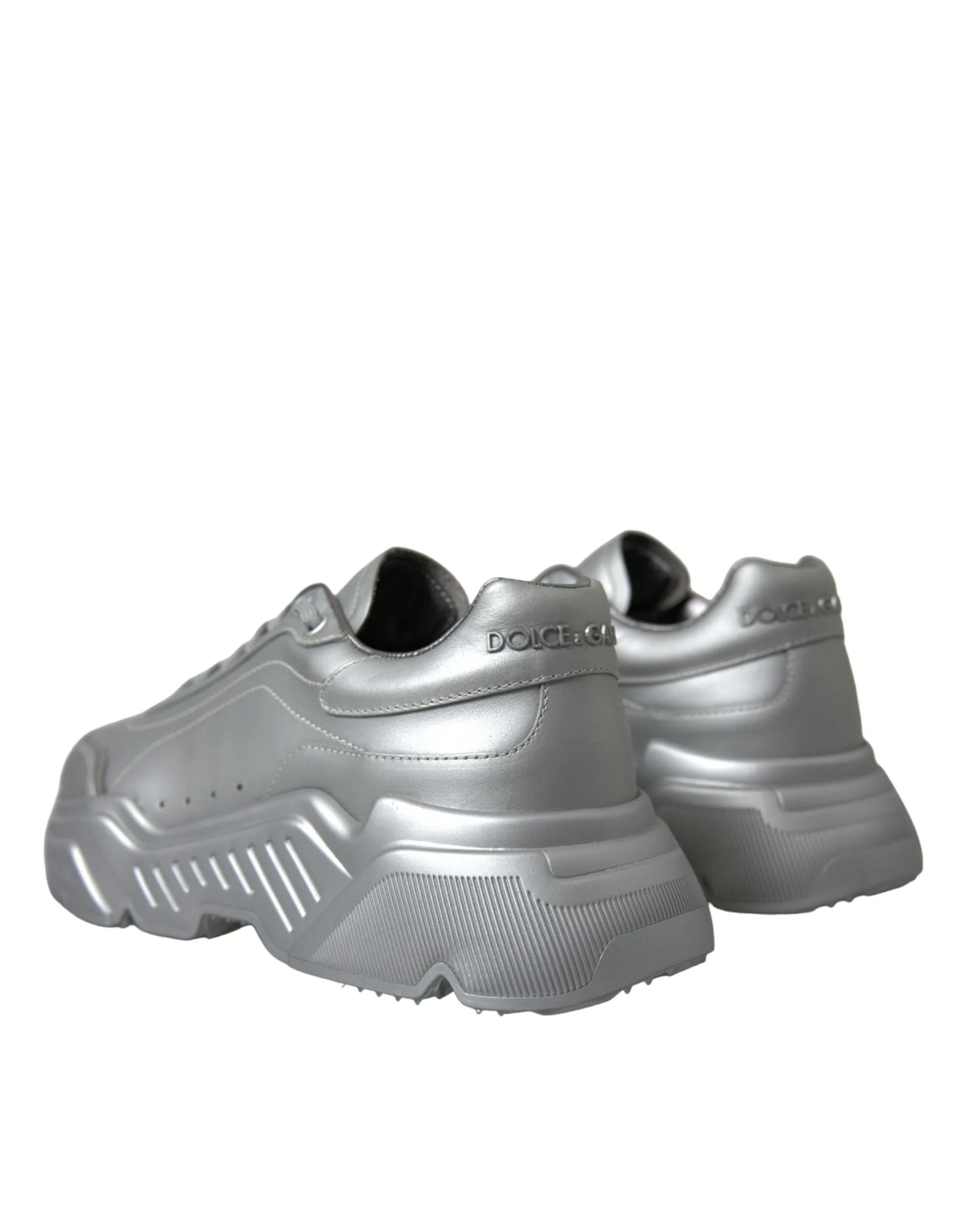 Elegant Silver Calfskin Leather Sneakers sold by Louxly product image thumbnail 4