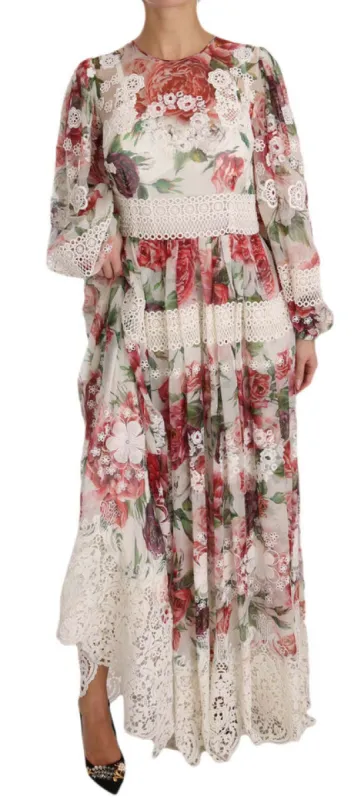 Elegant Floral Maxi Dress with Silk Lining sold by Louxly