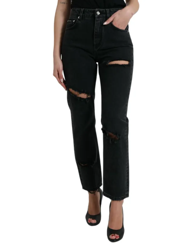 Elegant High-Waist Black Stretch Jeans sold by Louxly
