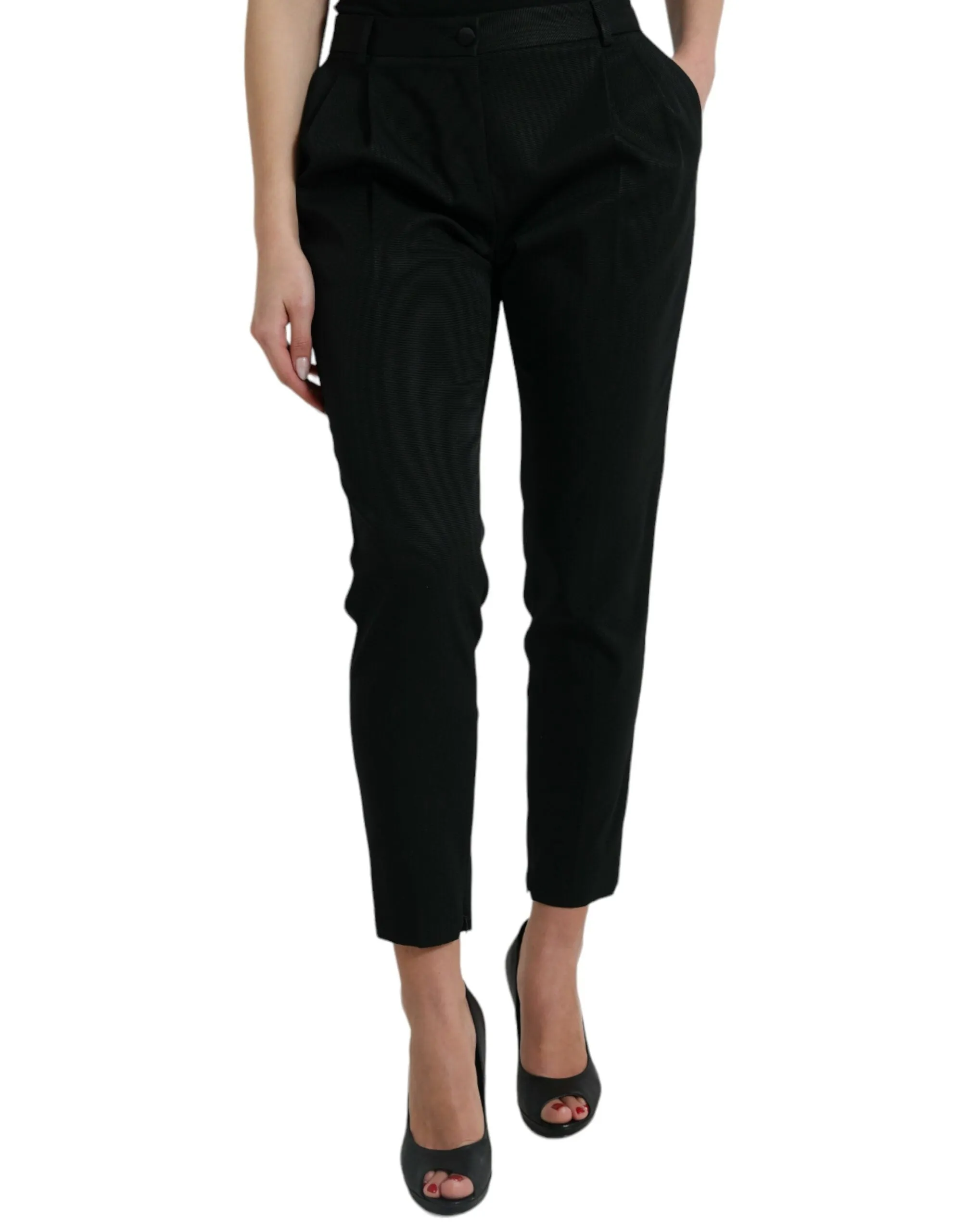Elegant High-Waist Tapered Cropped Pants sold by Louxly