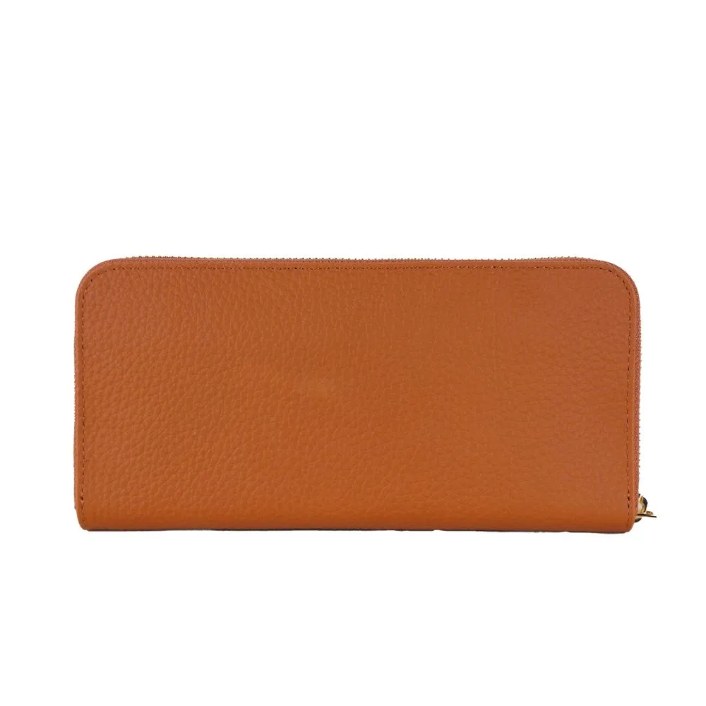 Elegant Orange Leather Wallet with Zipper sold by Louxly product image thumbnail 2
