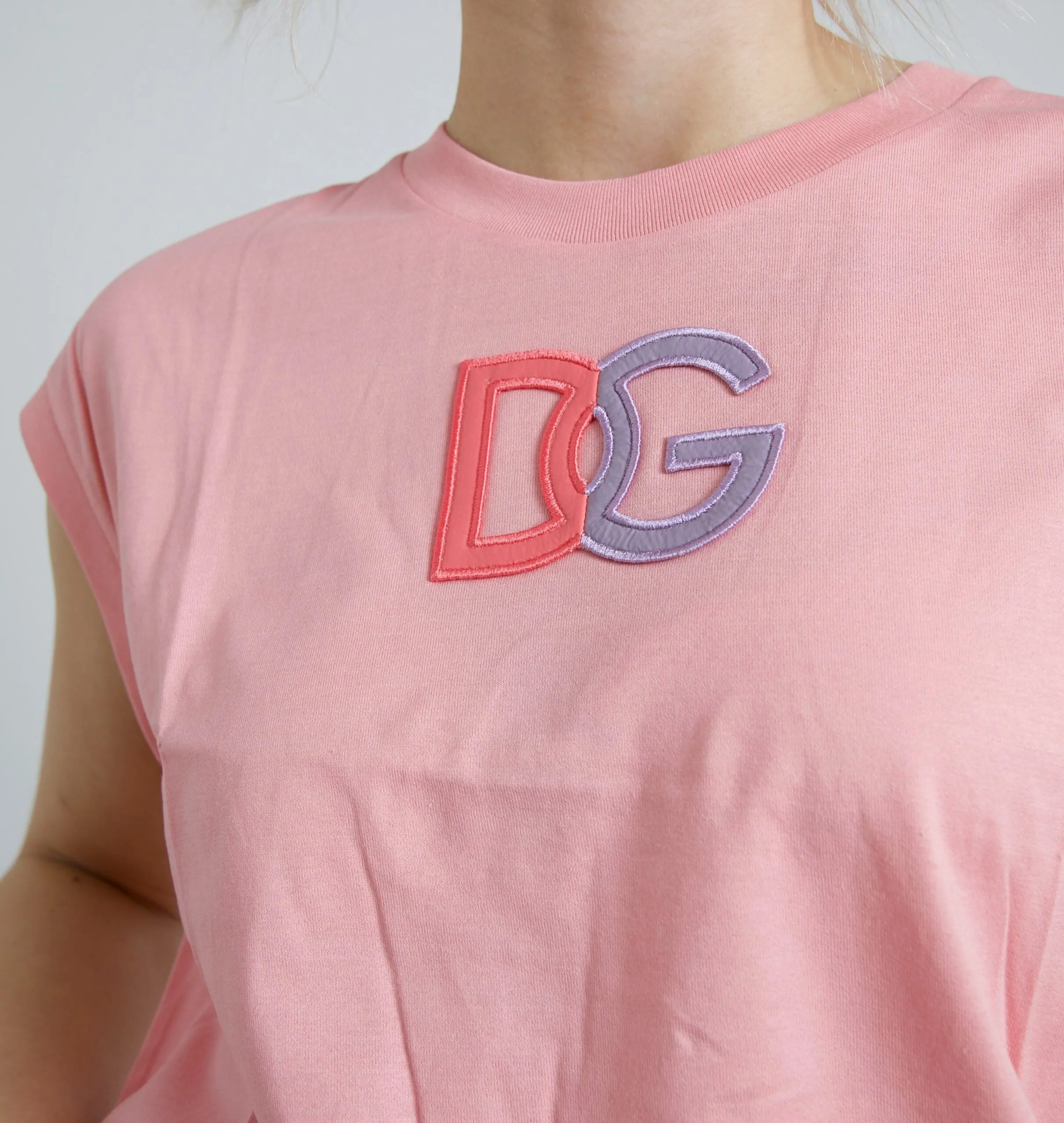 Elegant Pink Cotton Crew Neck Tank Top sold by Louxly