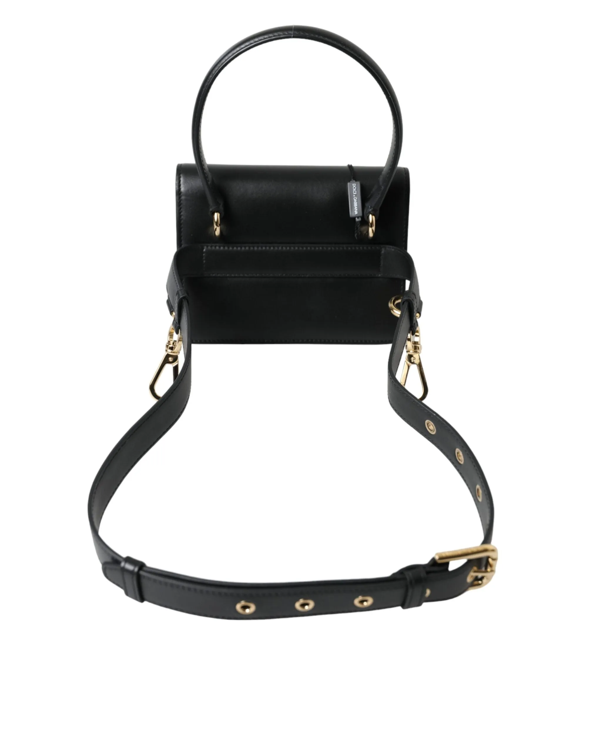 Elegant Black Leather Belt Bag with Gold Accents sold by Louxly product image thumbnail 3
