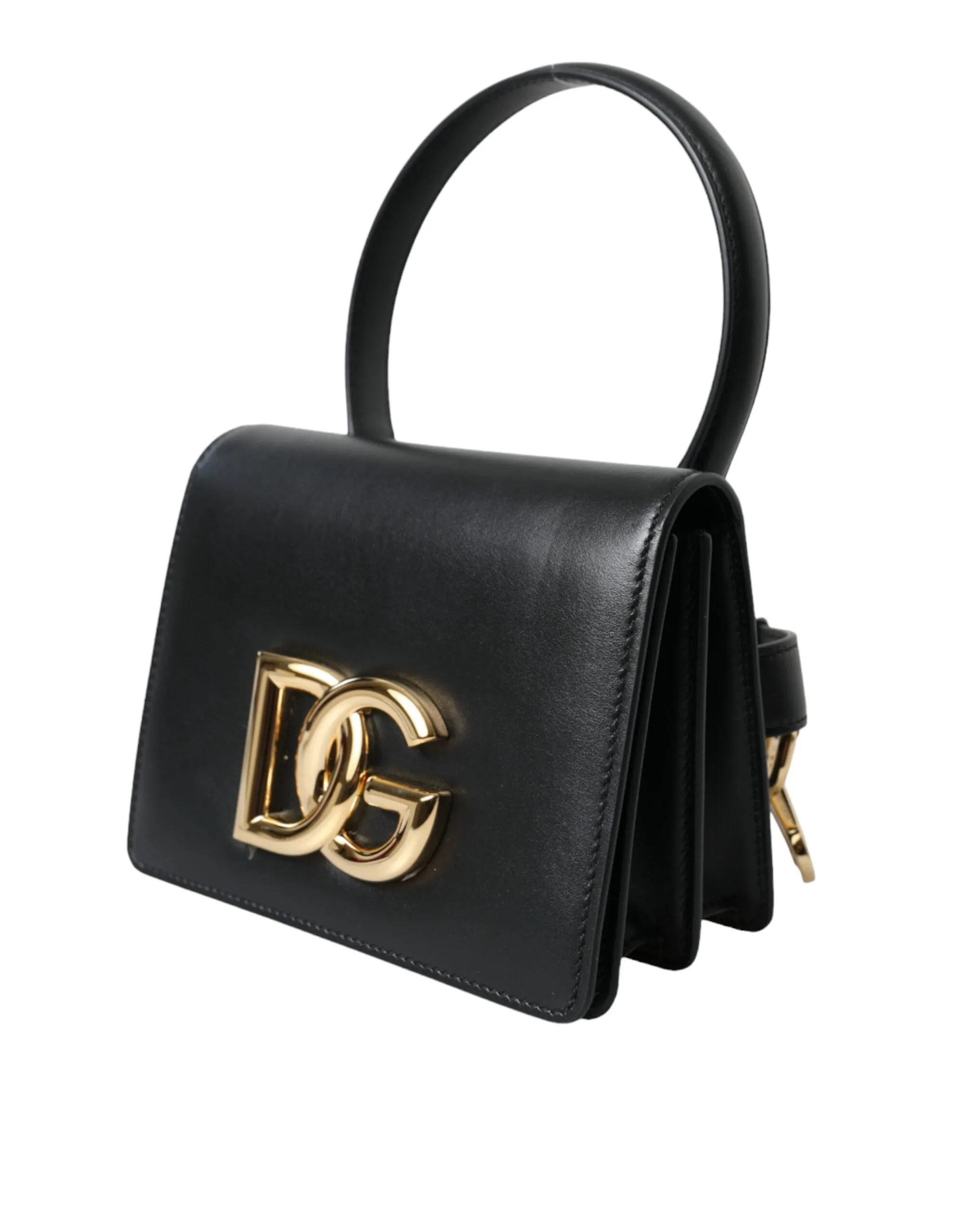 Elegant Black Leather Belt Bag with Gold Accents sold by Louxly product image thumbnail 2