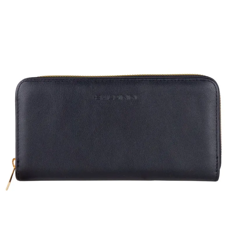 Chic Black Leather Zip Wallet sold by Louxly
