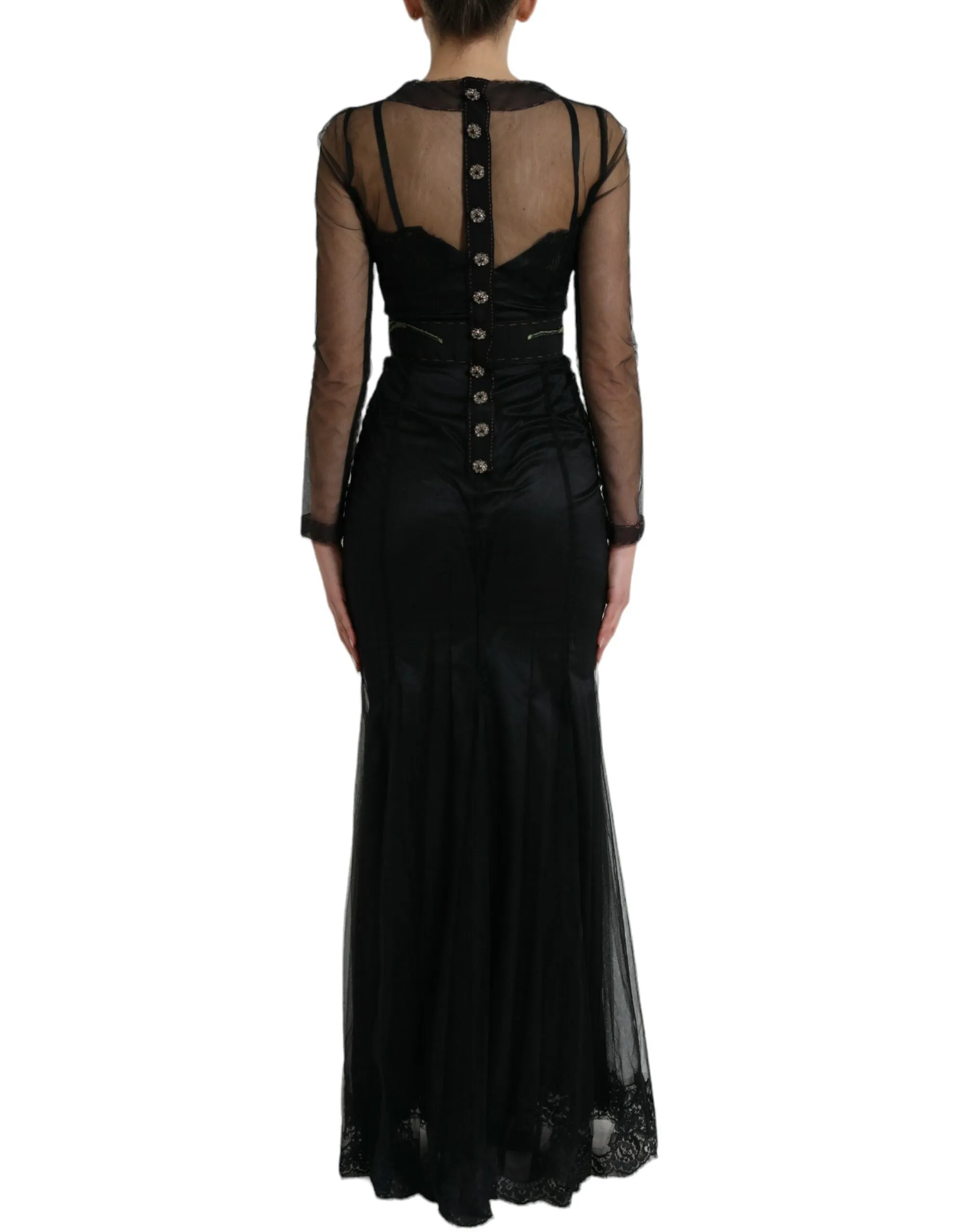 Floral Embroidery Tulle Long Evening Dress sold by Louxly product image thumbnail 3