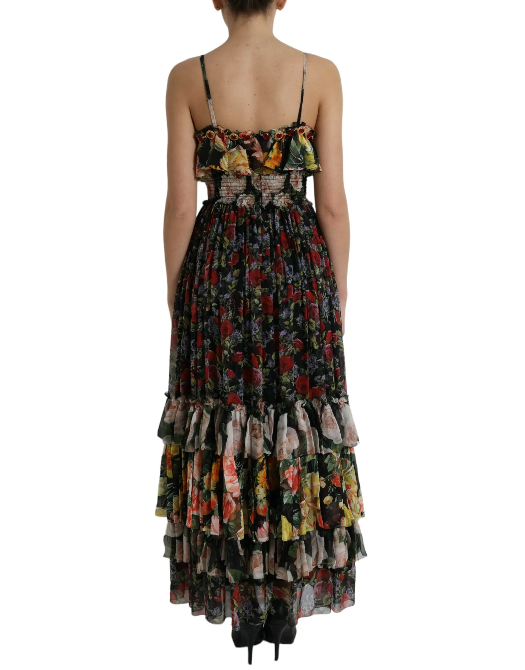 Vibrant Silk Floral Maxi Dress sold by Louxly product image thumbnail 3