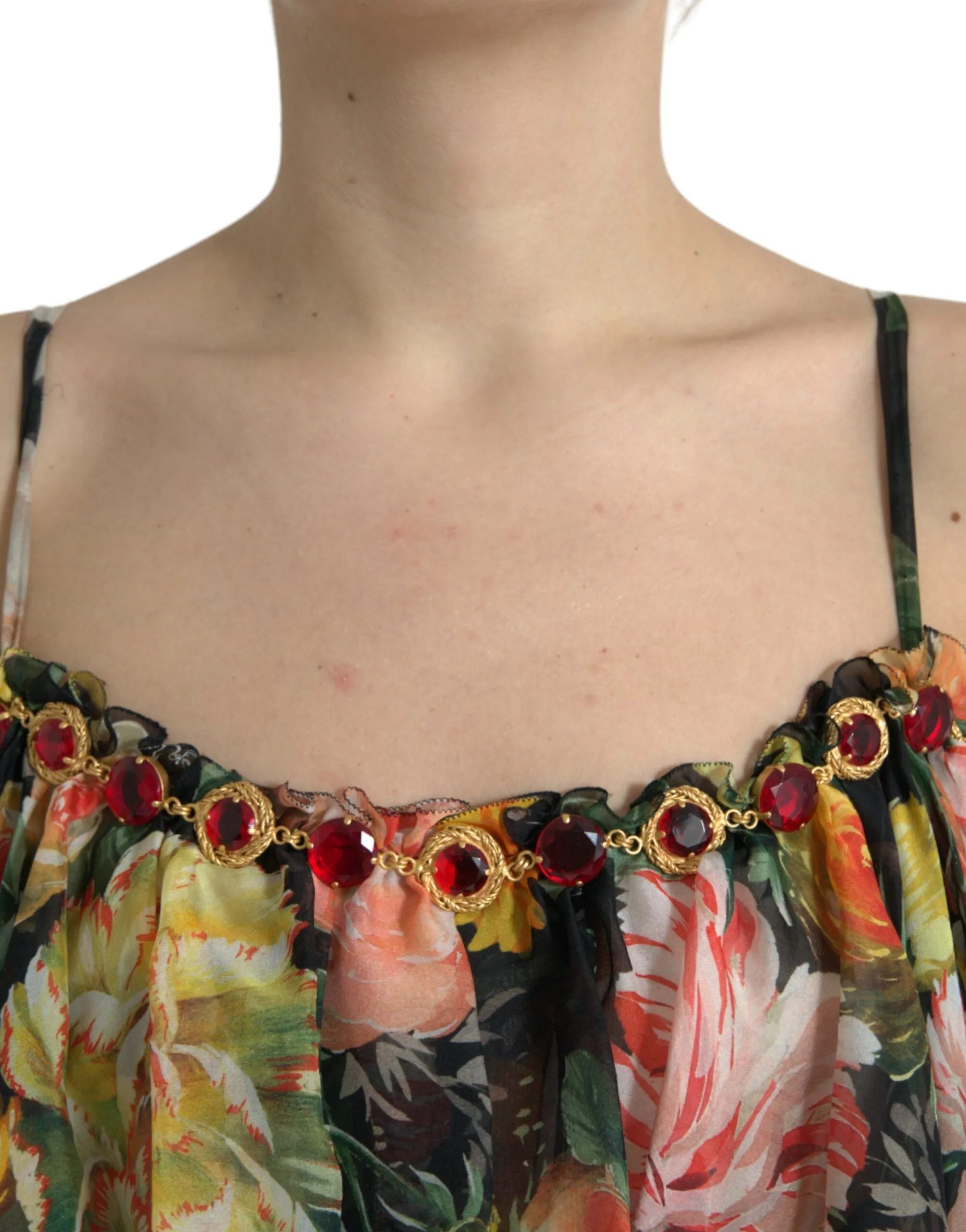 Vibrant Silk Floral Maxi Dress sold by Louxly product image thumbnail 4