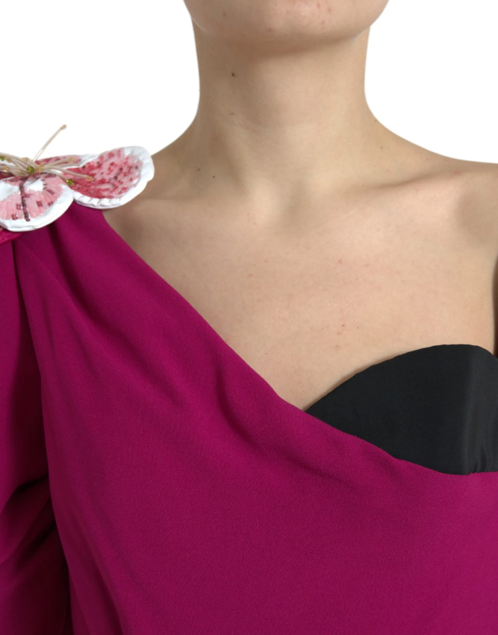 Elegant Purple Silk Midi Sheath Dress sold by Louxly product image thumbnail 4