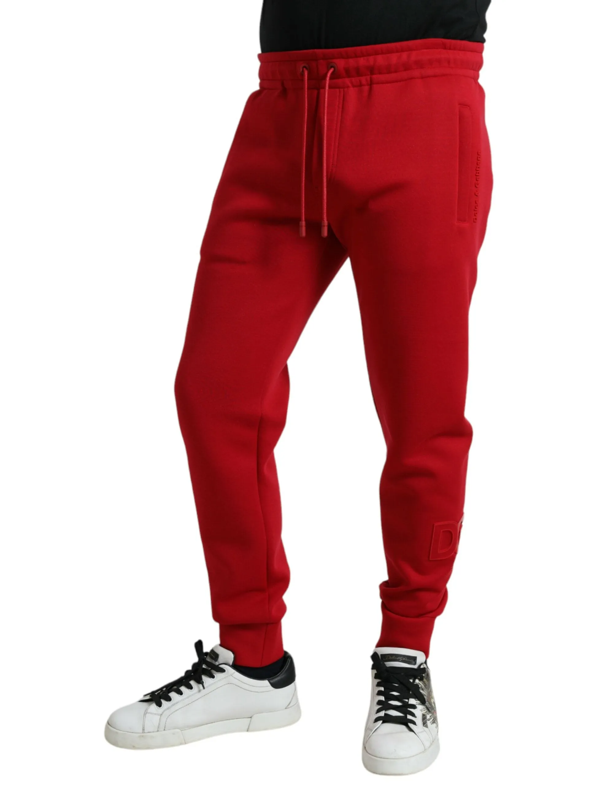 Sizzling Red Cotton Blend Jogger Pants sold by Louxly product image thumbnail 2