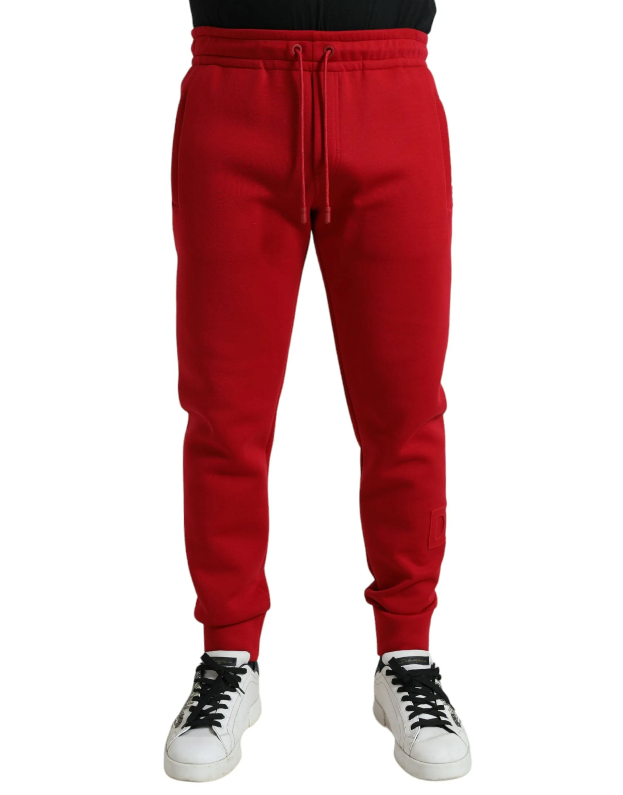 Sizzling Red Cotton Blend Jogger Pants sold by Louxly