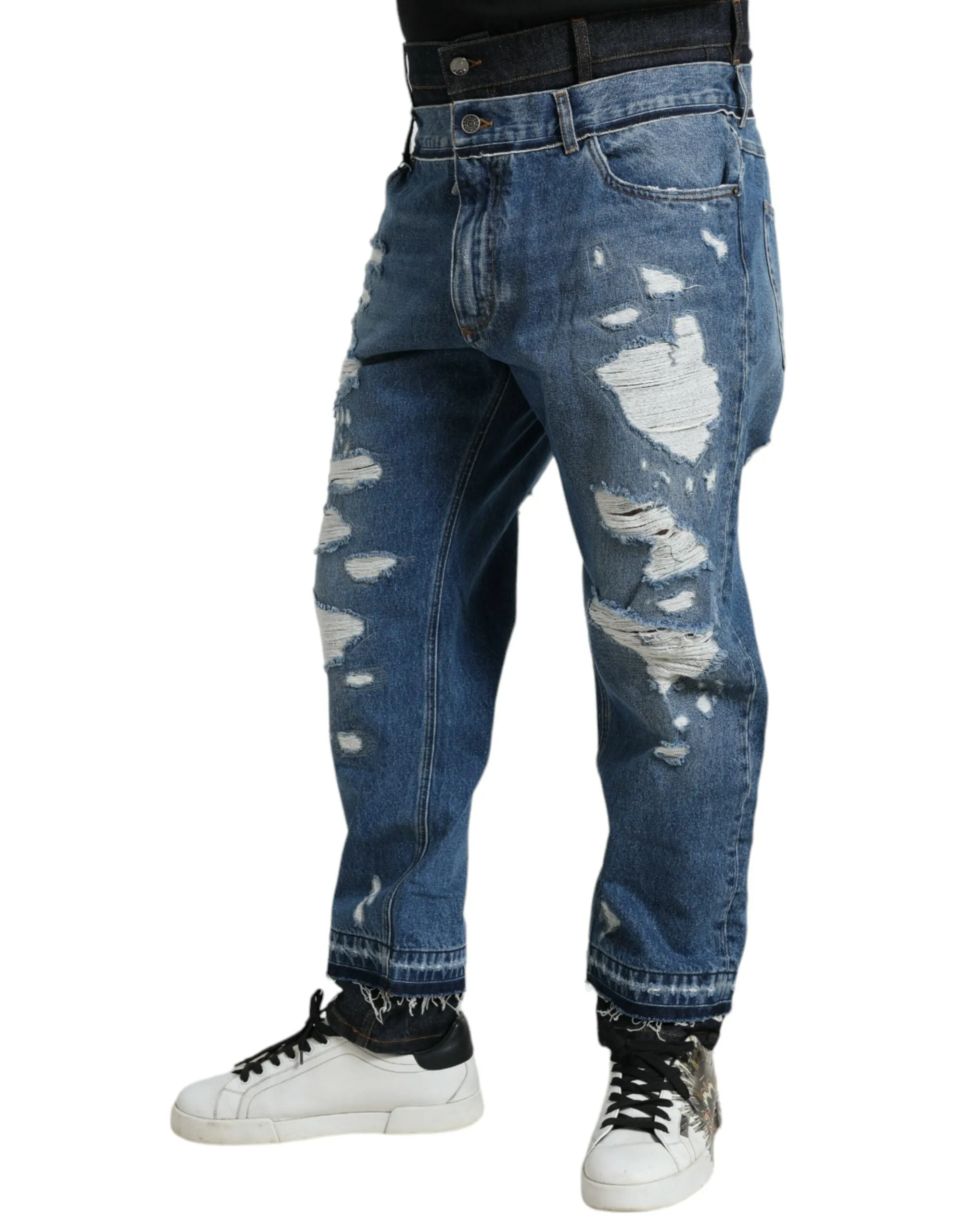 Chic Skinny Tattered Denim Jeans sold by Louxly product image thumbnail 2