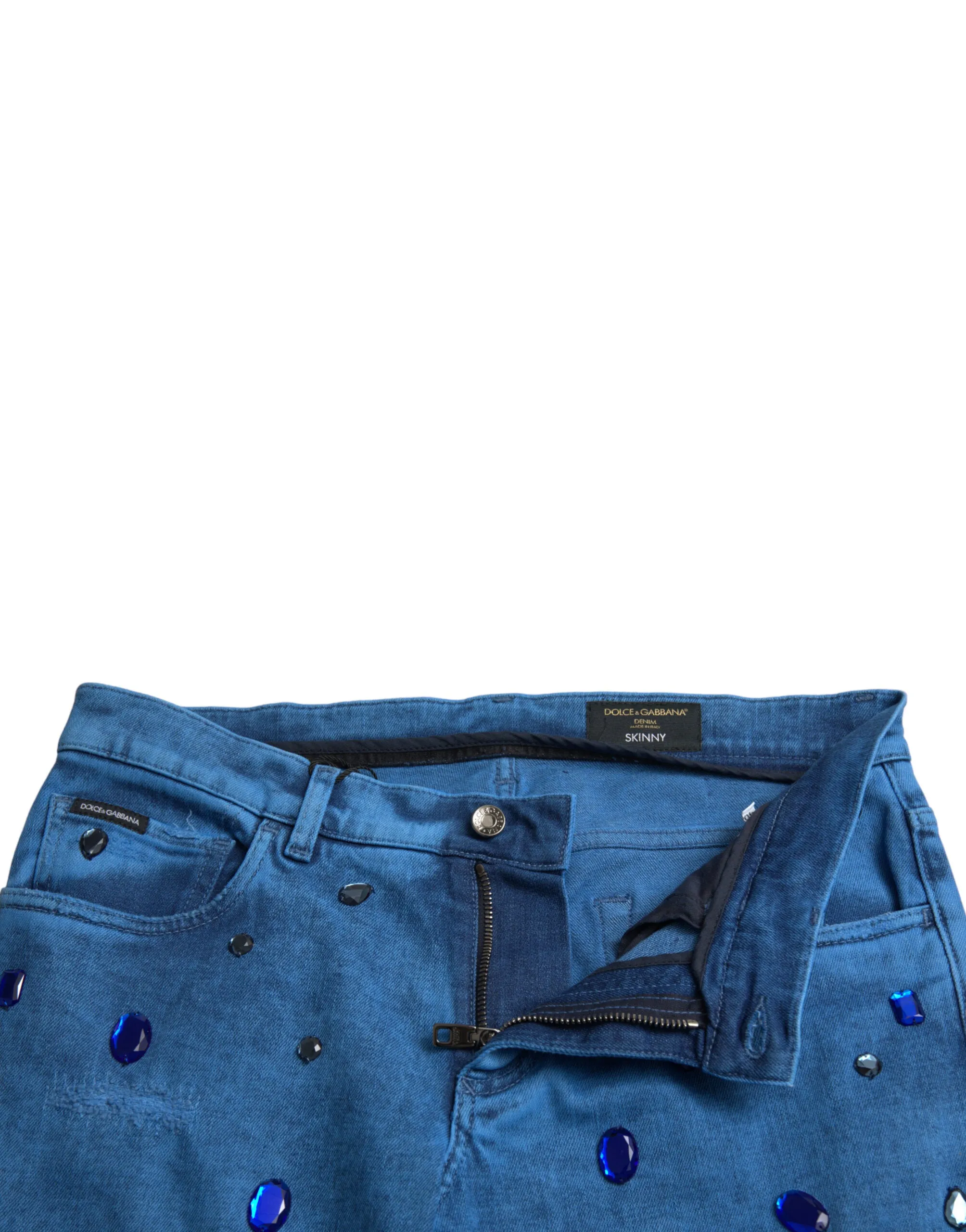 Crystal Embellished Skinny Denim Jeans sold by Louxly product image thumbnail 4