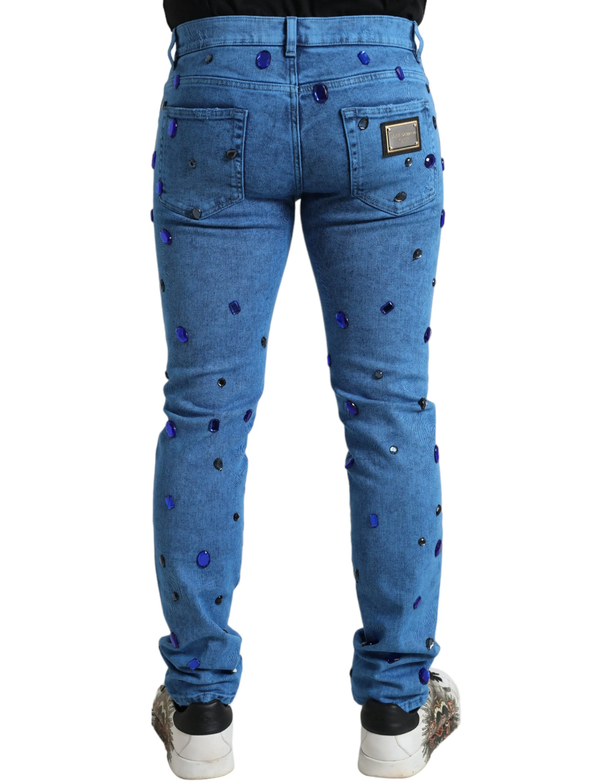 Crystal Embellished Skinny Denim Jeans sold by Louxly product image thumbnail 2