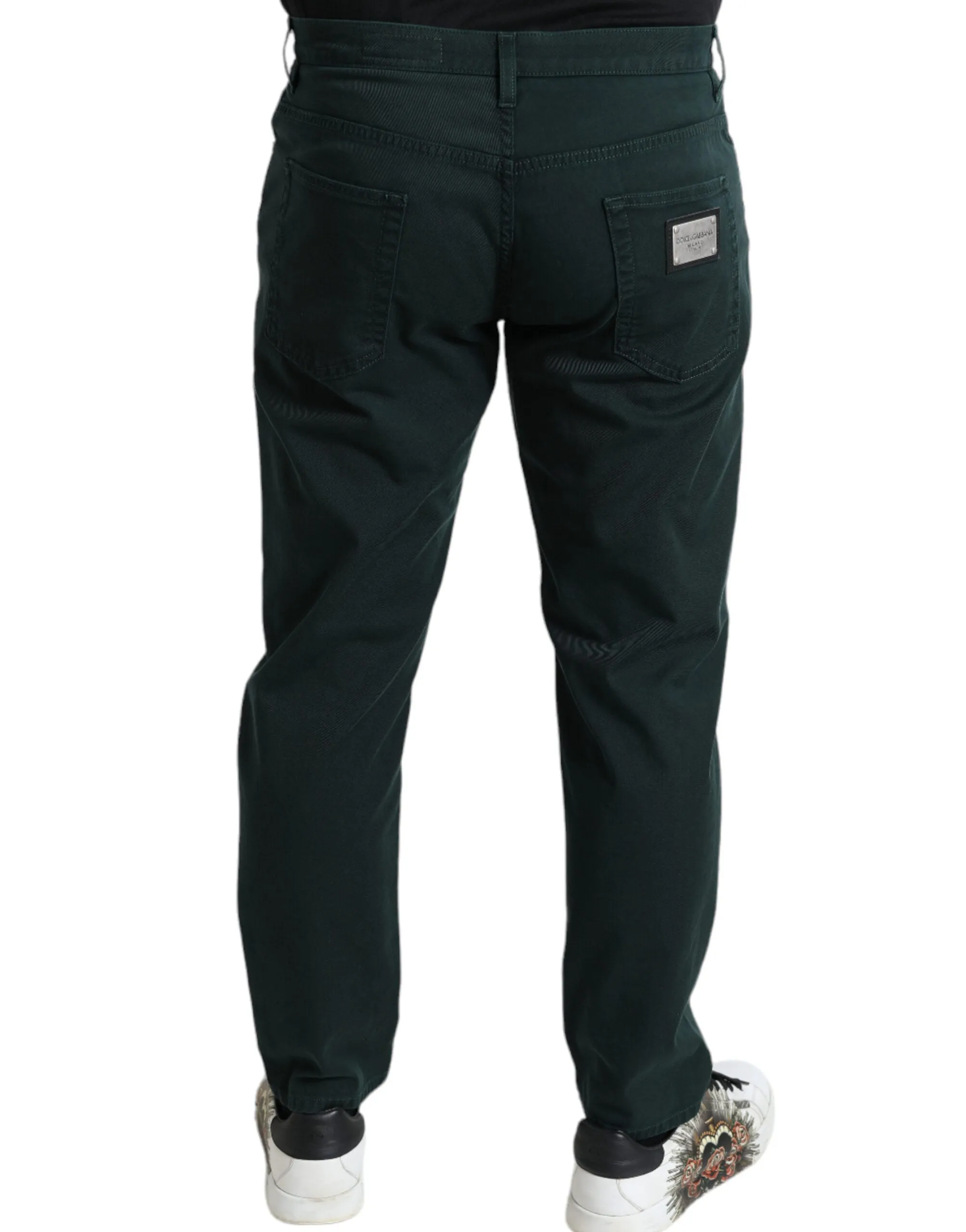 Elegant Green Skinny Cotton Jeans sold by Louxly product image thumbnail 2
