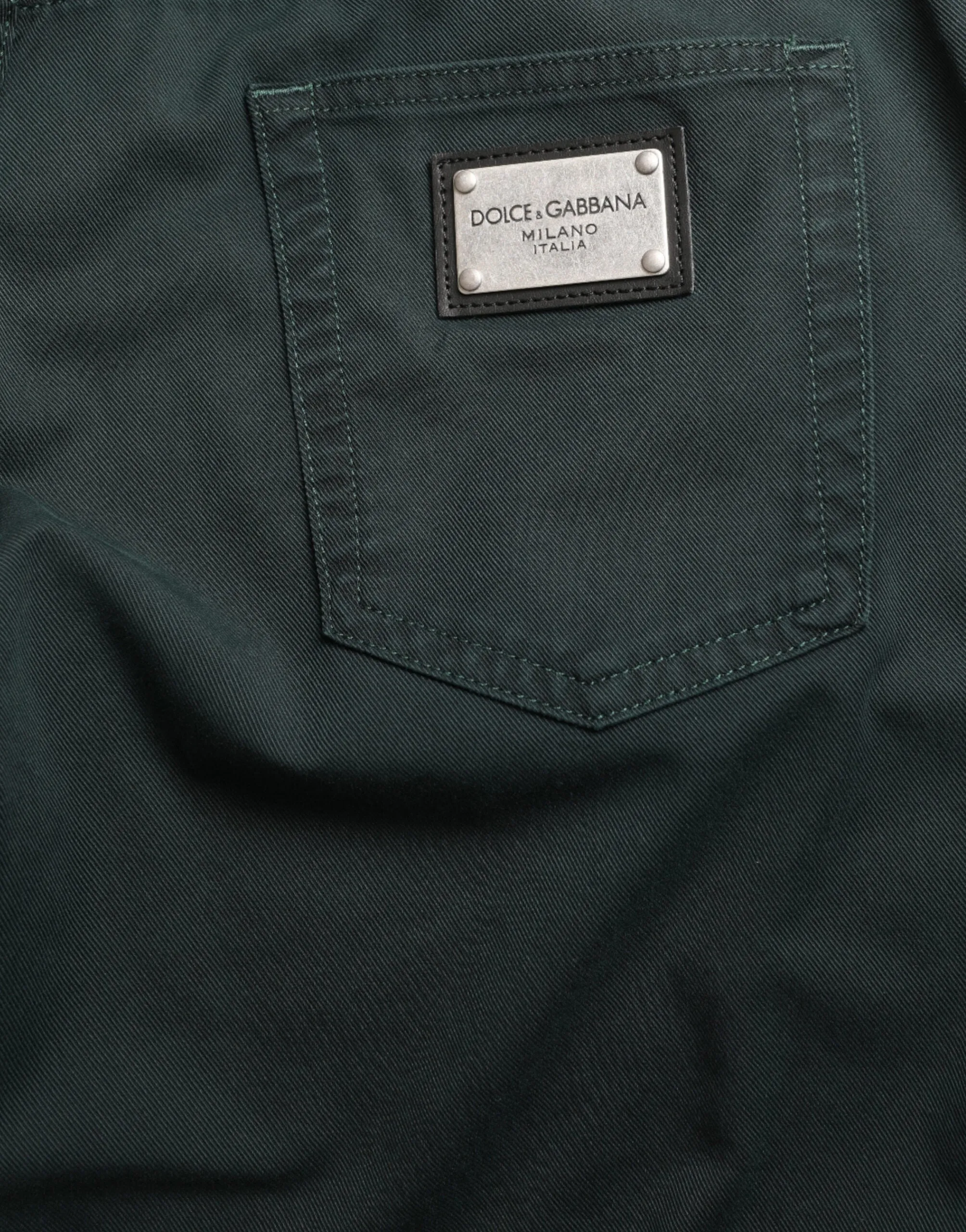 Elegant Green Skinny Cotton Jeans sold by Louxly product image thumbnail 4